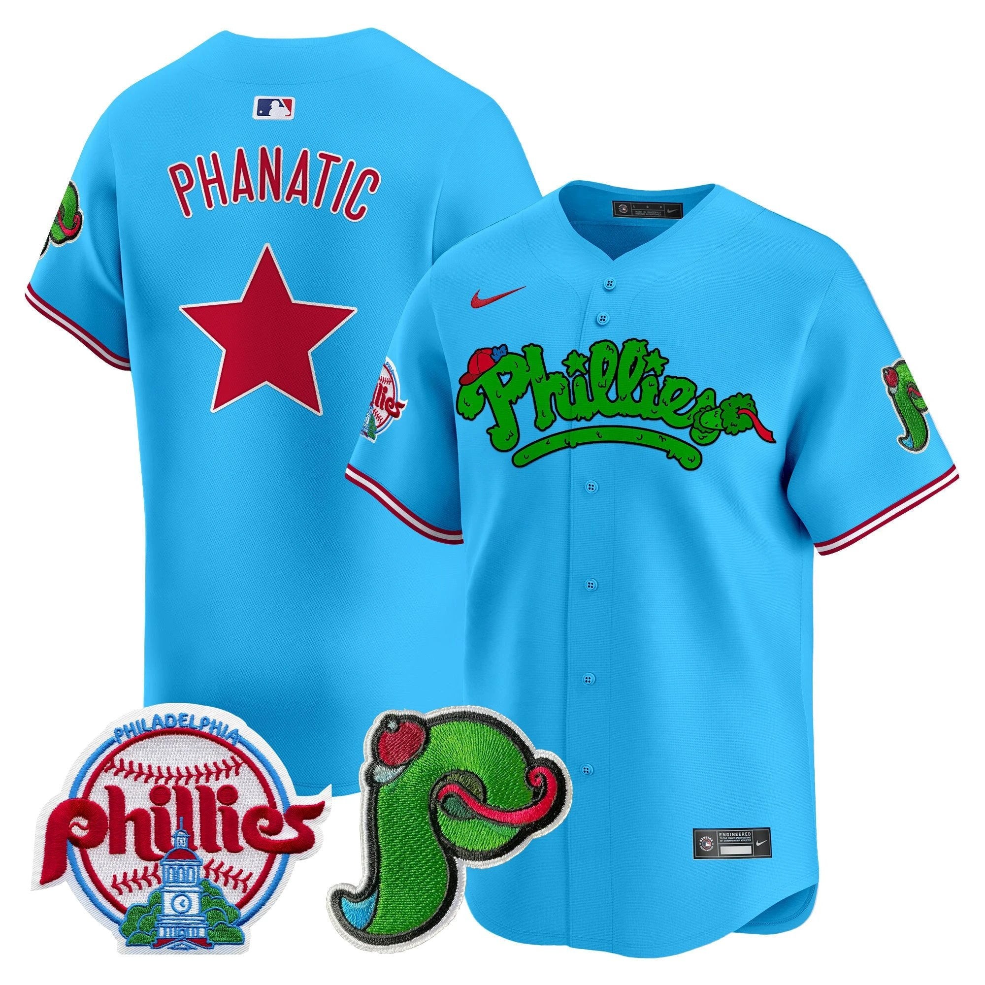 Phillies Phanatic Patch Vapor Premier Limited Jersey V4 - All Stitched by Digigearus