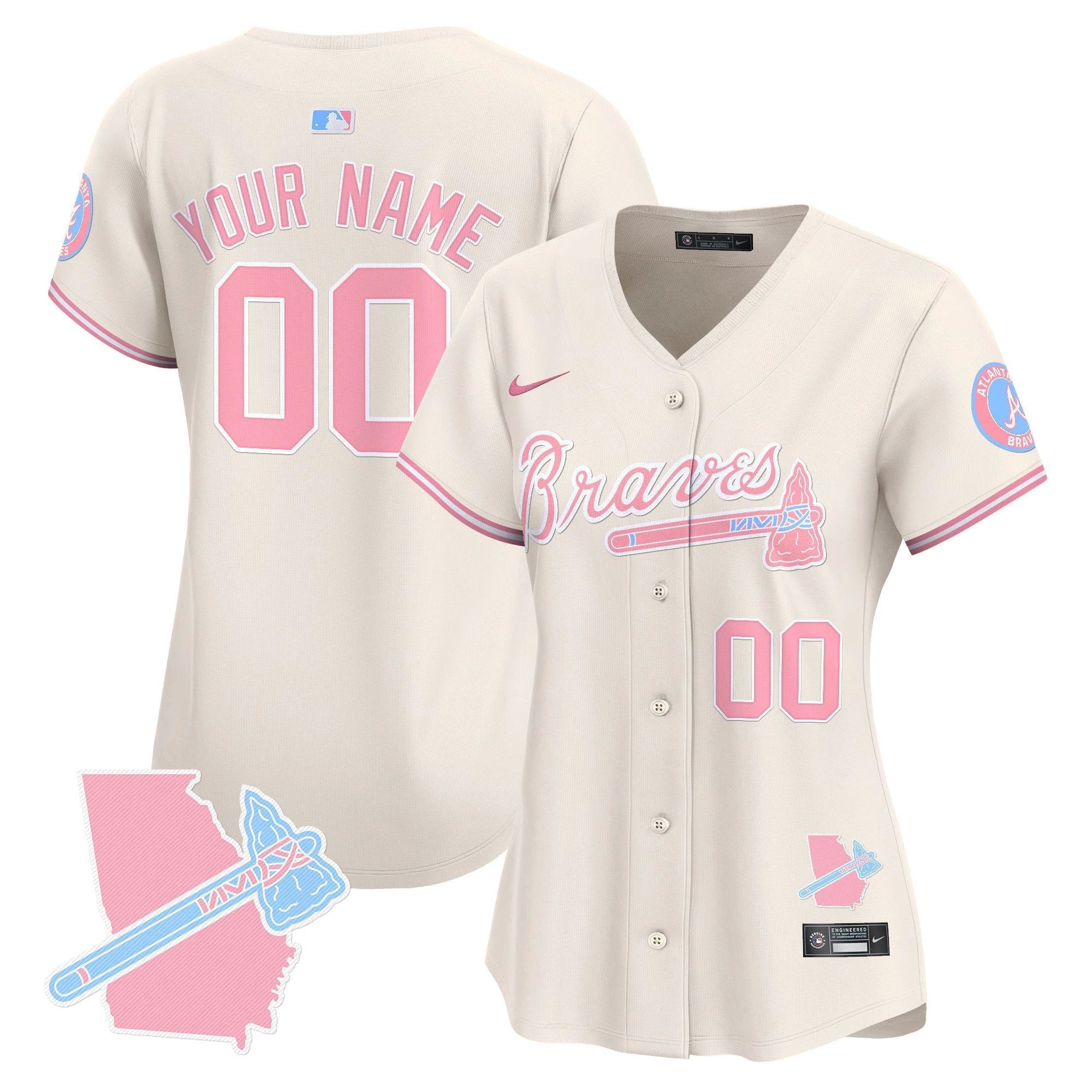 ATL Bubblegum Pink Vapor Premier Limited Custom Jersey - All Stitched by Digigearus