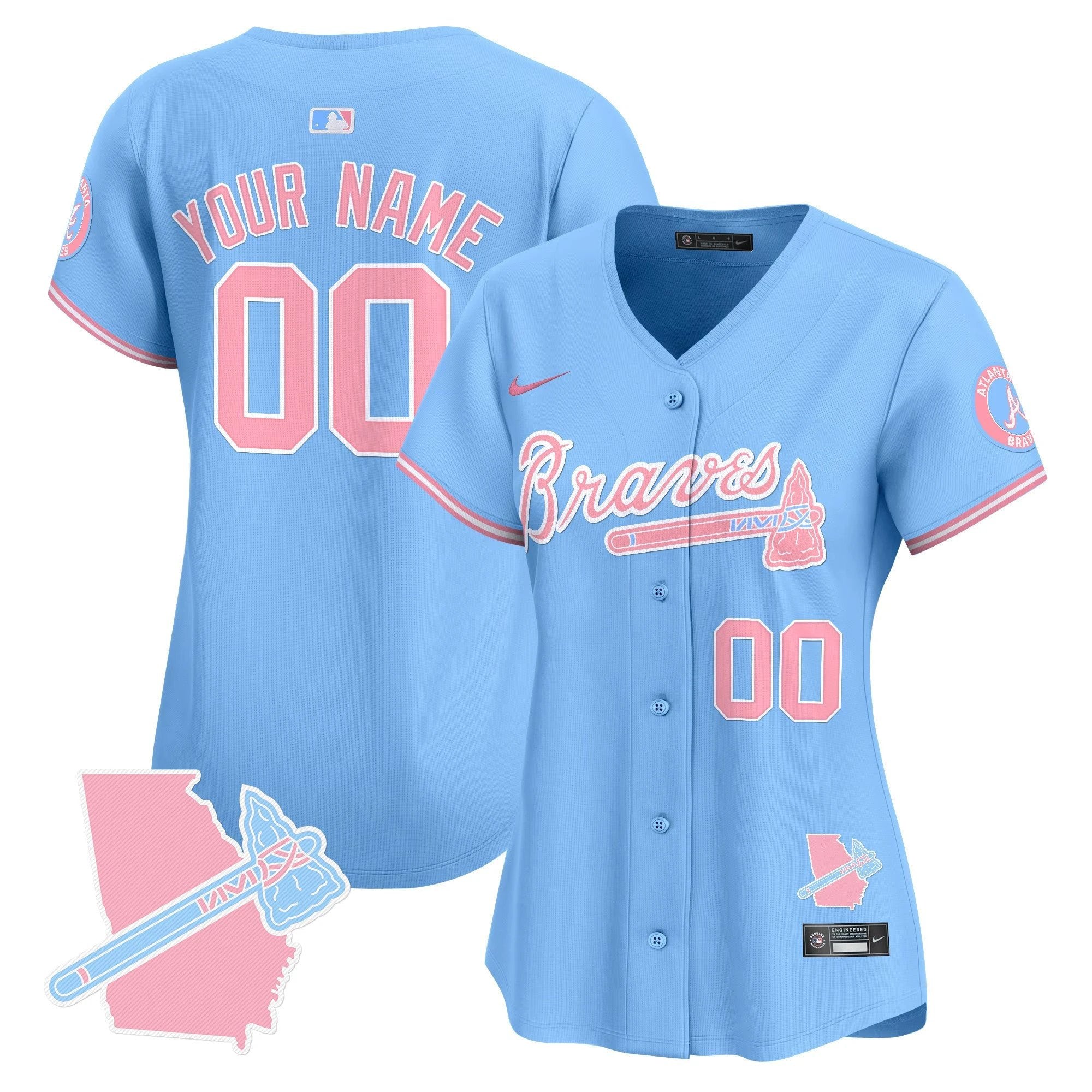 ATL Bubblegum Pink Vapor Premier Limited Custom Jersey - All Stitched by Digigearus