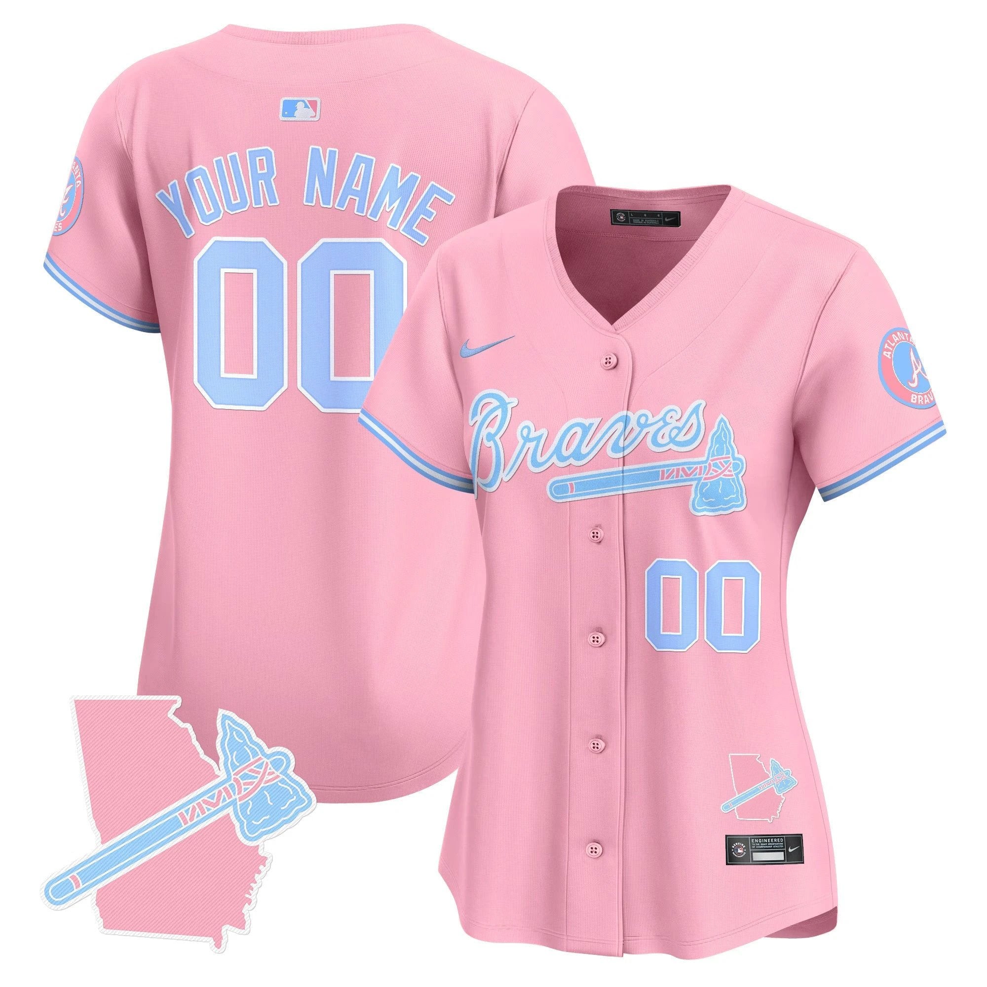 ATL Bubblegum Pink Vapor Premier Limited Custom Jersey - All Stitched by Digigearus
