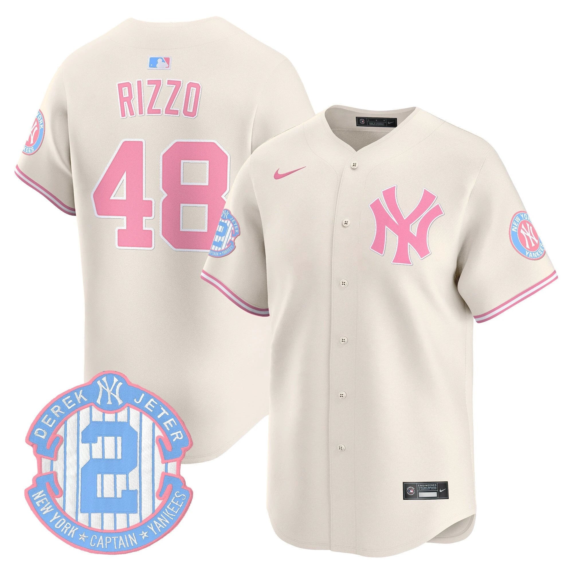 Unisex NYY Bubblegum Pink Vapor Premier Limited Jersey - All Stitched by New York Yankees