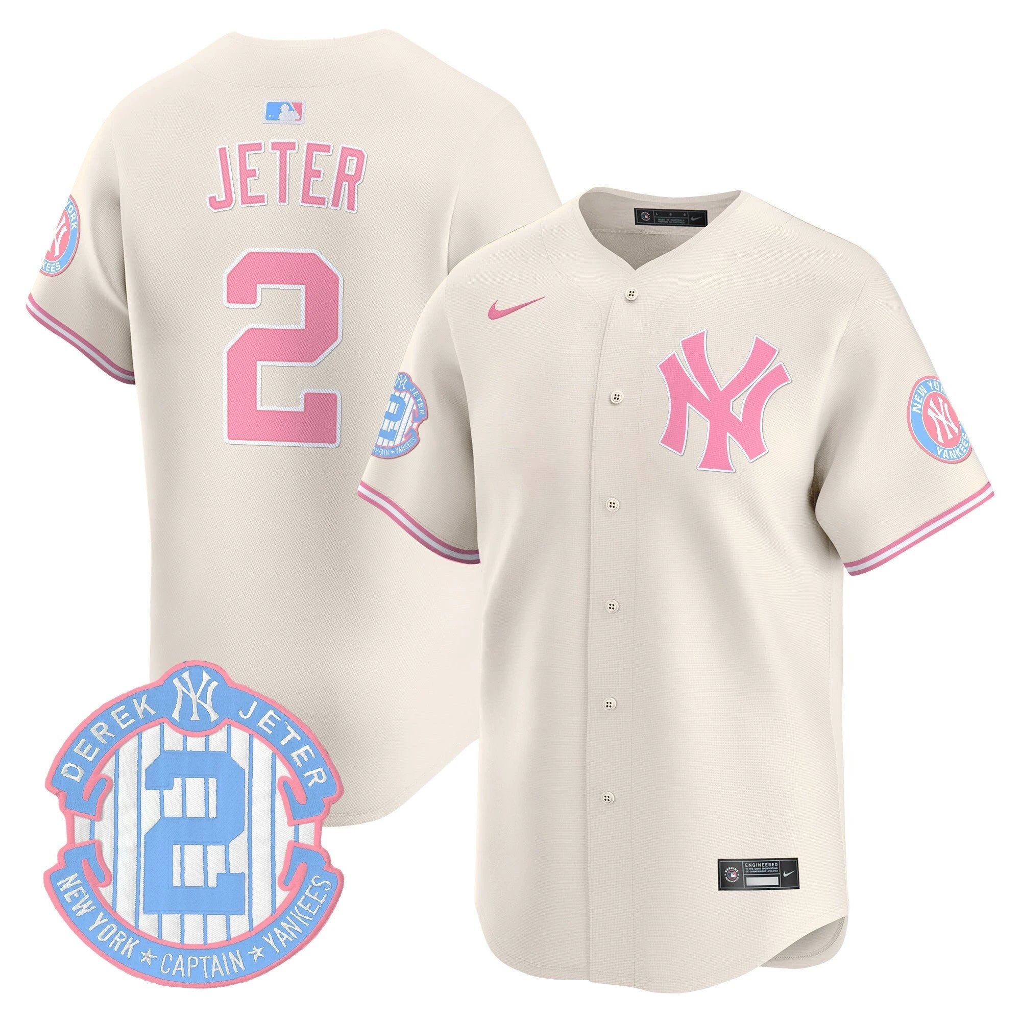 Unisex NYY Bubblegum Pink Vapor Premier Limited Jersey - All Stitched by New York Yankees