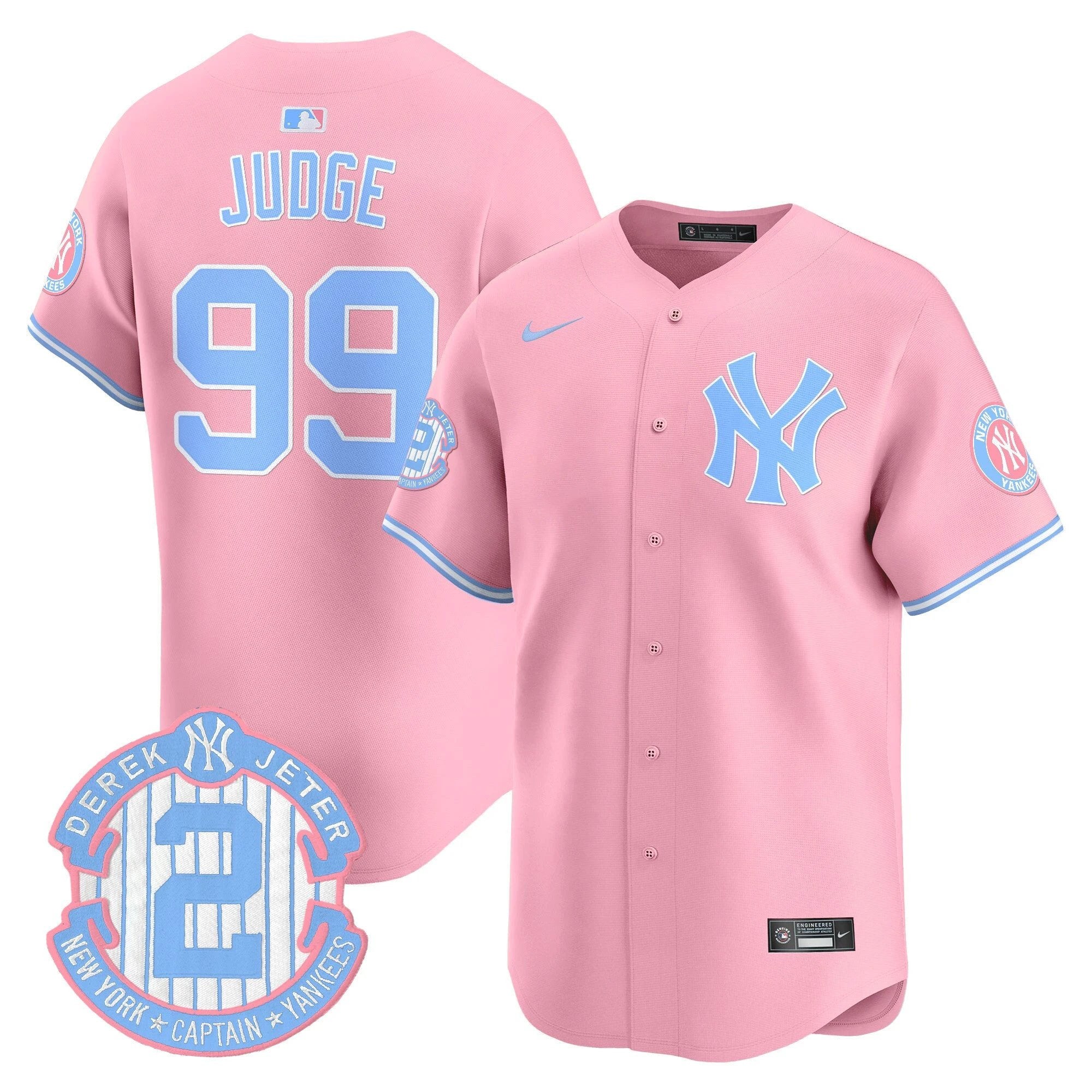 Unisex NYY Bubblegum Pink Vapor Premier Limited Jersey - All Stitched by New York Yankees