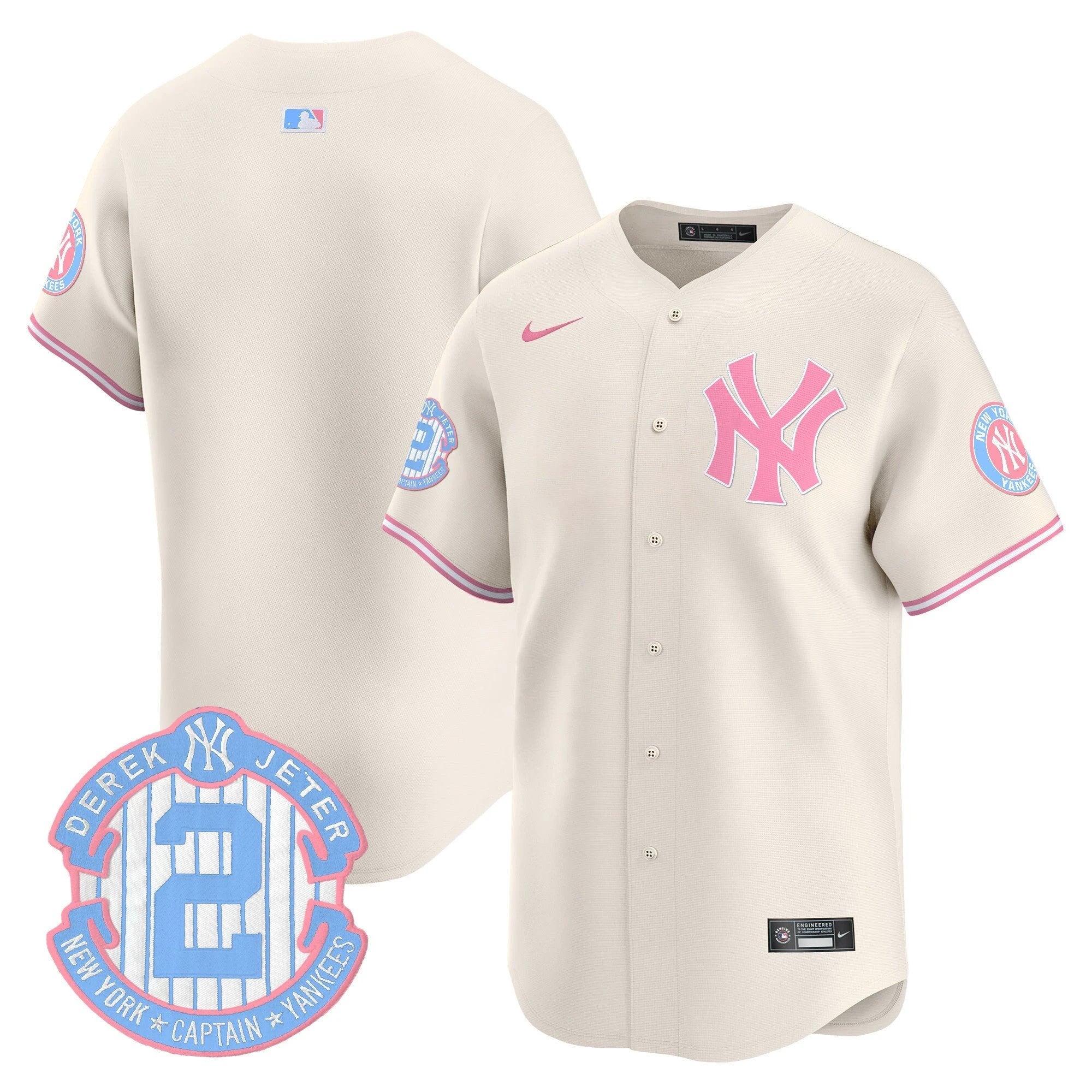 Unisex NYY Bubblegum Pink Vapor Premier Limited Jersey - All Stitched by New York Yankees