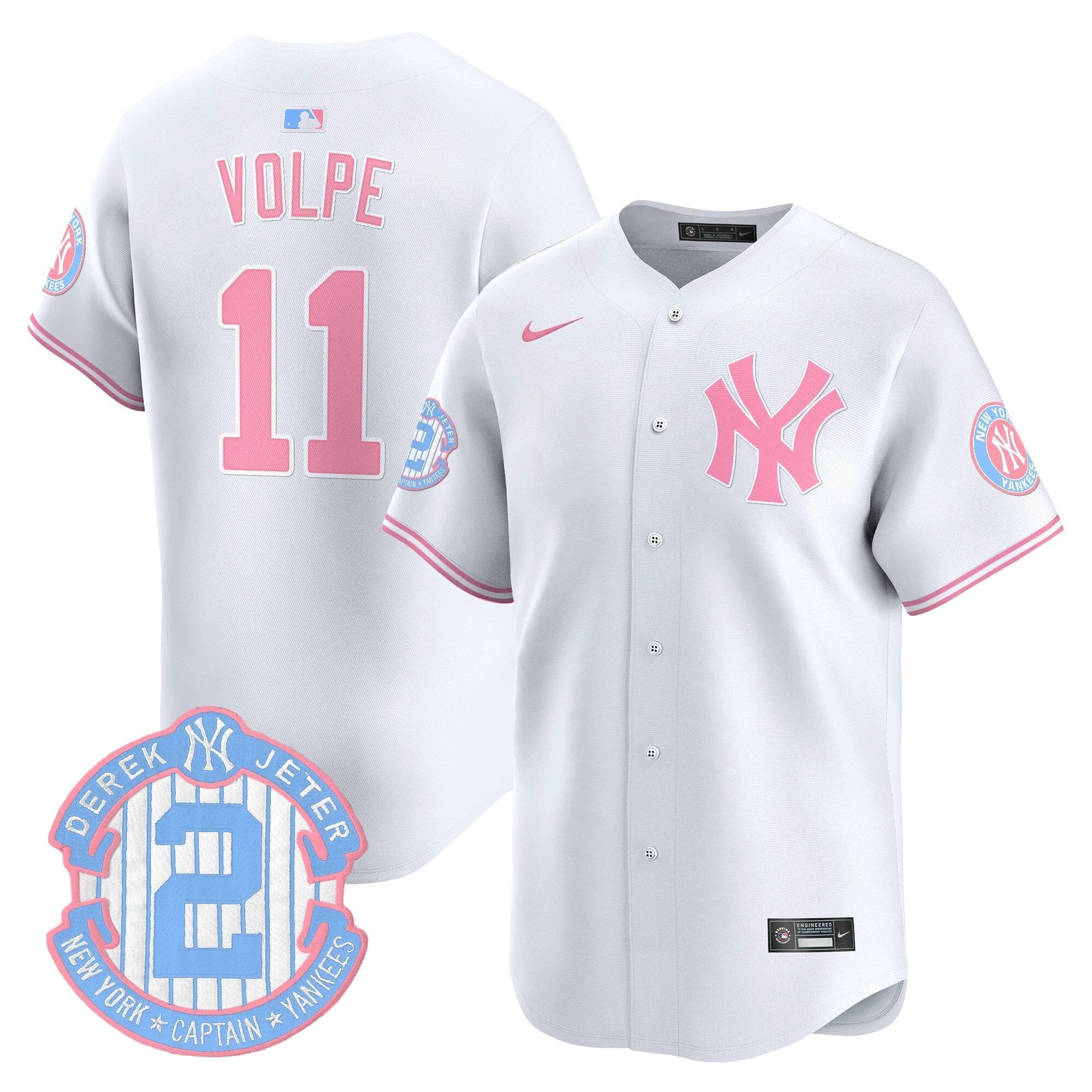 Unisex NYY Bubblegum Pink Vapor Premier Limited Jersey - All Stitched by New York Yankees