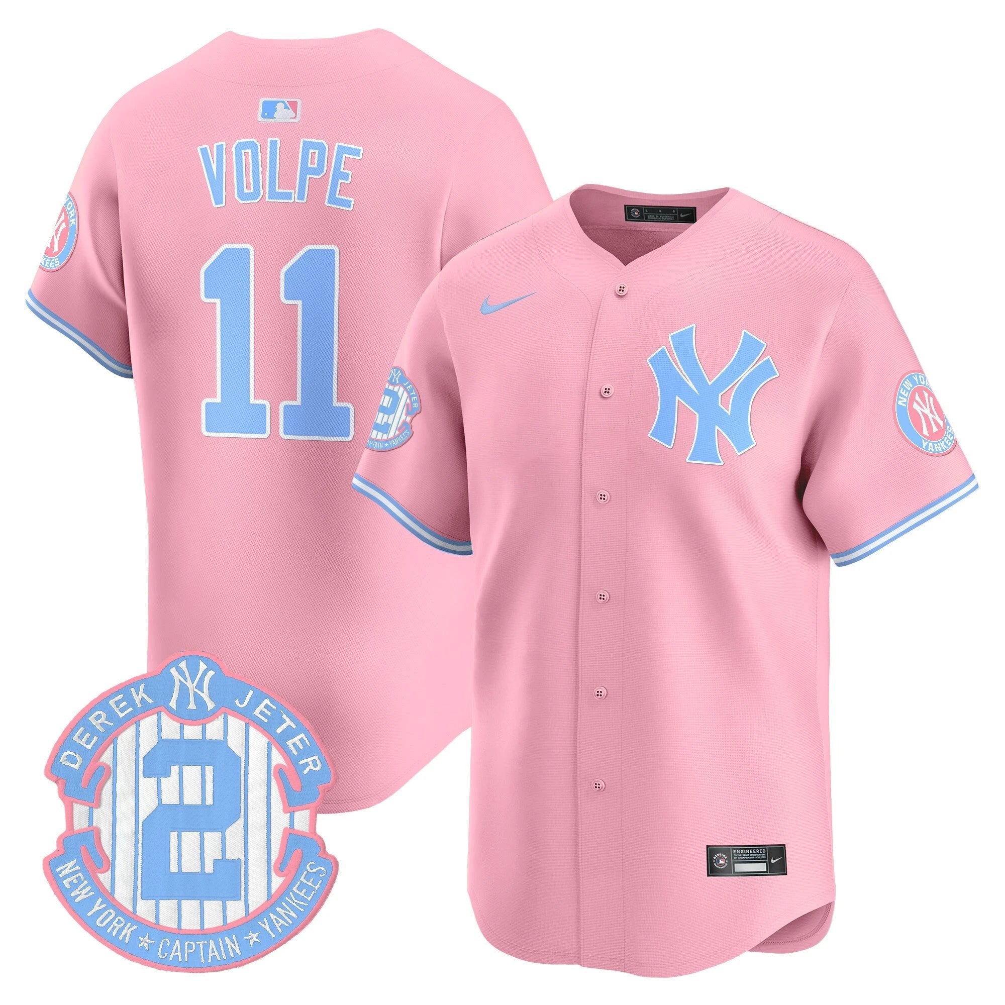 Unisex NYY Bubblegum Pink Vapor Premier Limited Jersey - All Stitched by New York Yankees