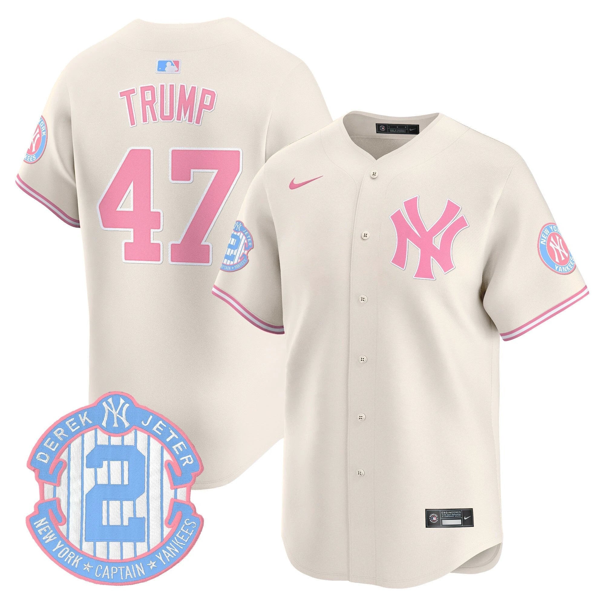 Unisex NYY Bubblegum Pink Vapor Premier Limited Jersey - All Stitched by New York Yankees
