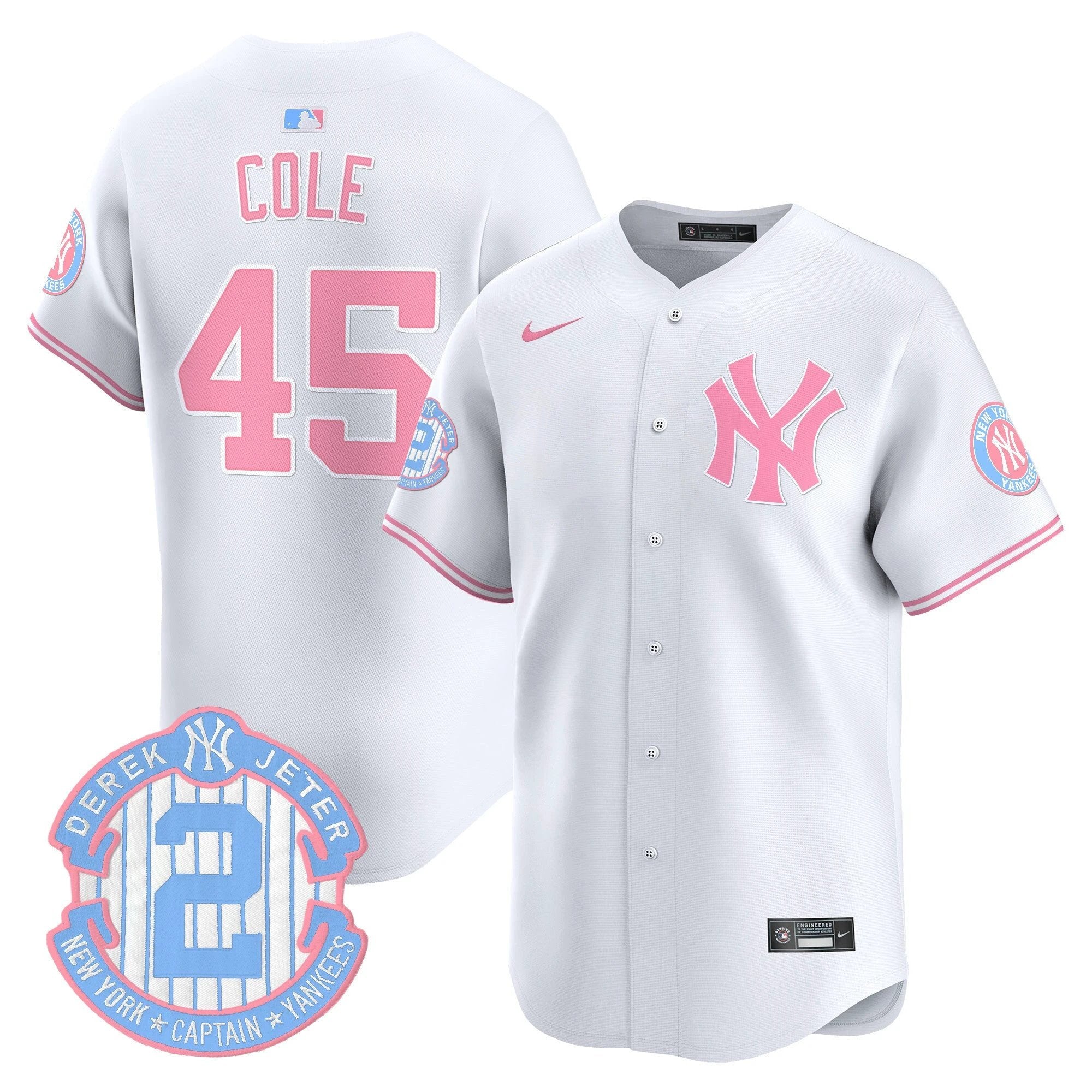 Unisex NYY Bubblegum Pink Vapor Premier Limited Jersey - All Stitched by New York Yankees