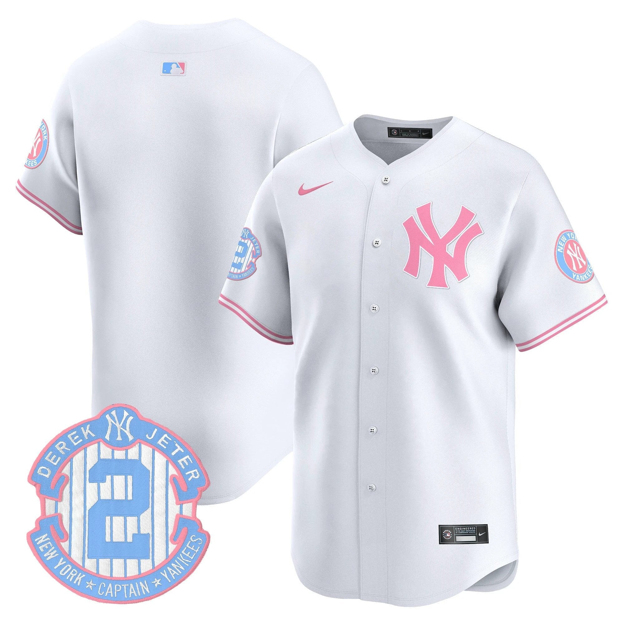 Unisex NYY Bubblegum Pink Vapor Premier Limited Jersey - All Stitched by New York Yankees