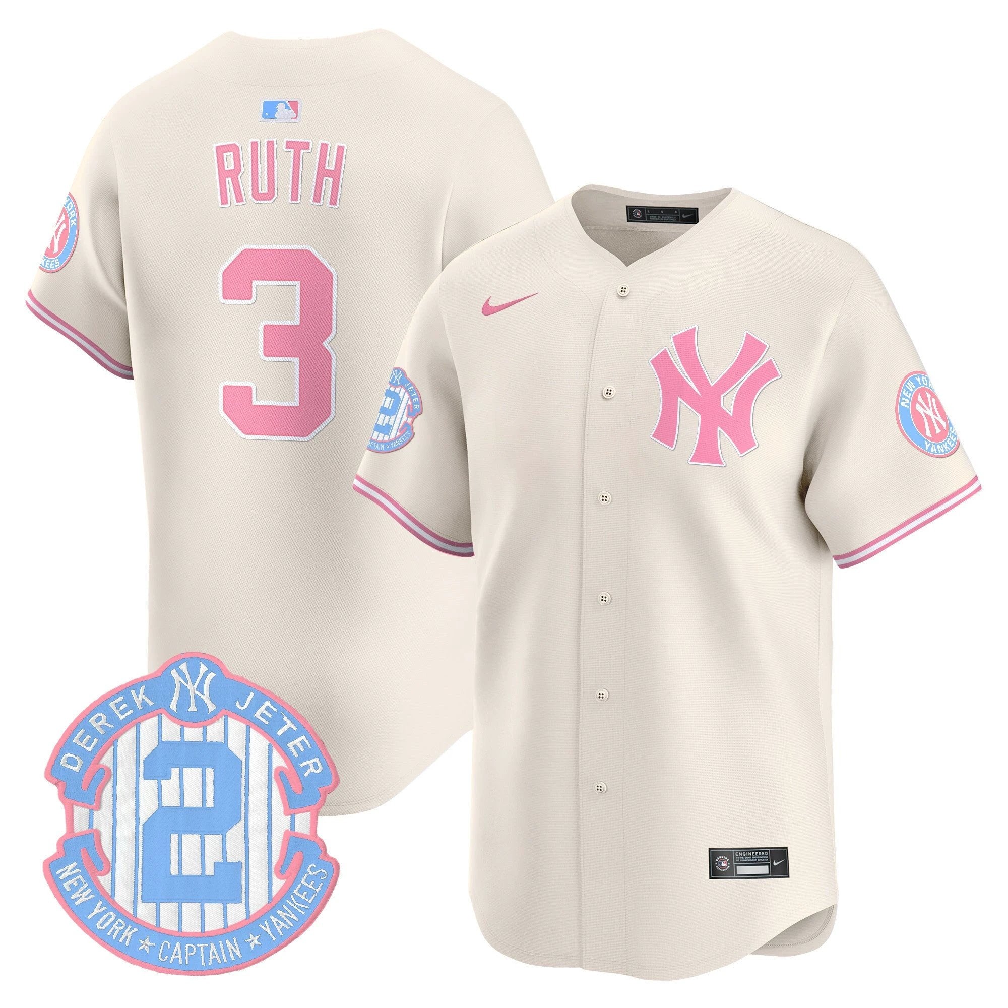 Unisex NYY Bubblegum Pink Vapor Premier Limited Jersey - All Stitched by New York Yankees