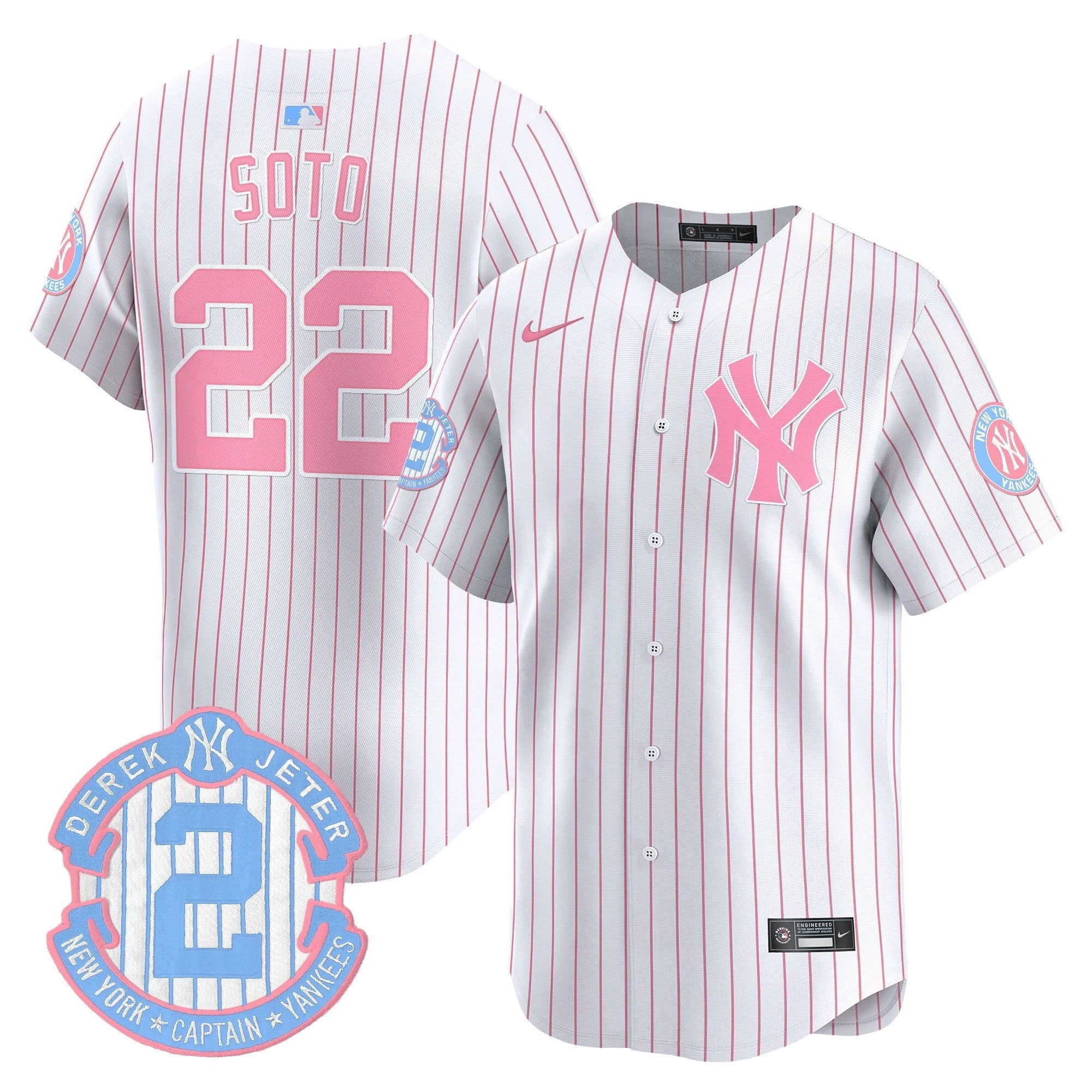 Unisex NYY Bubblegum Pink Vapor Premier Limited Jersey - All Stitched by New York Yankees