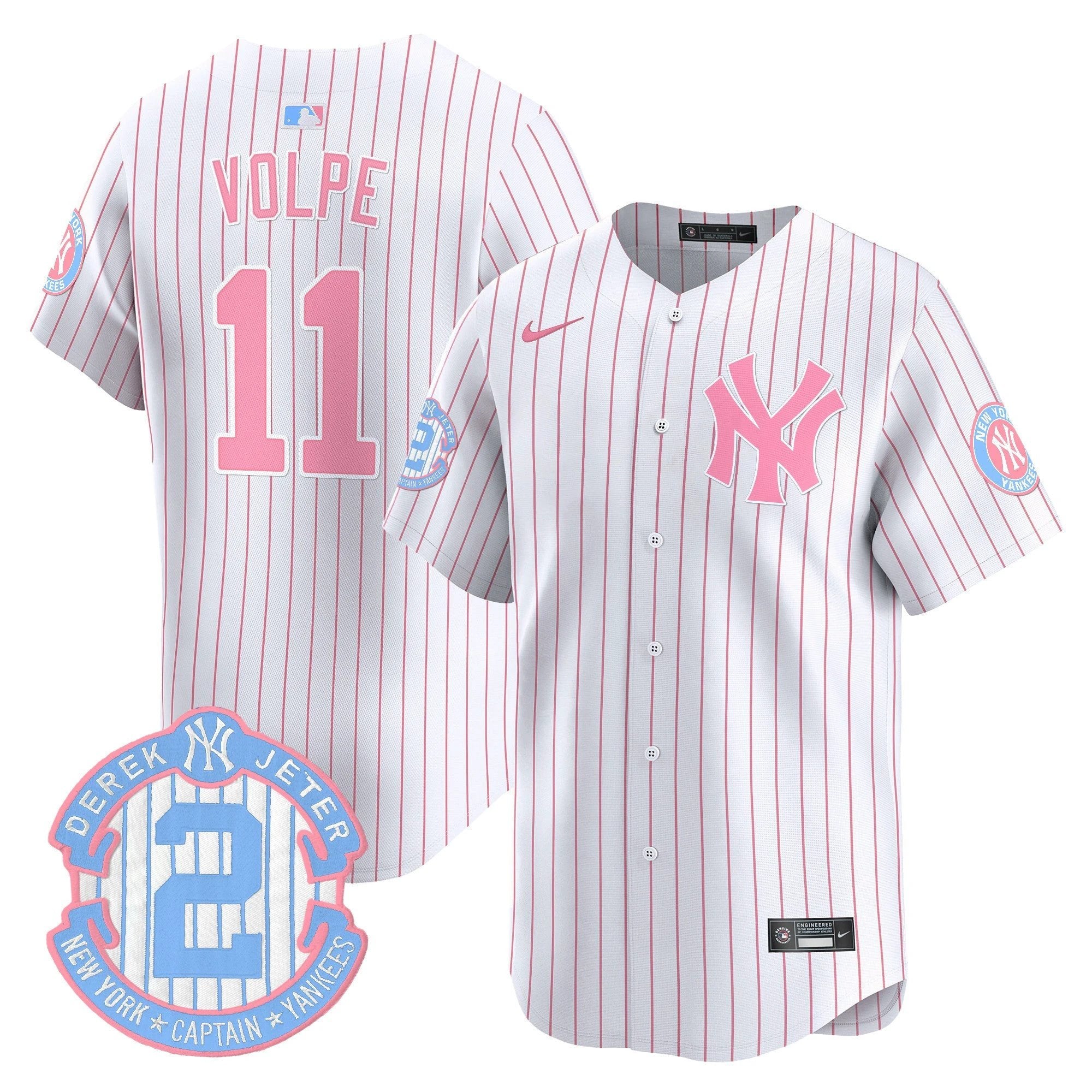 Unisex NYY Bubblegum Pink Vapor Premier Limited Jersey - All Stitched by New York Yankees