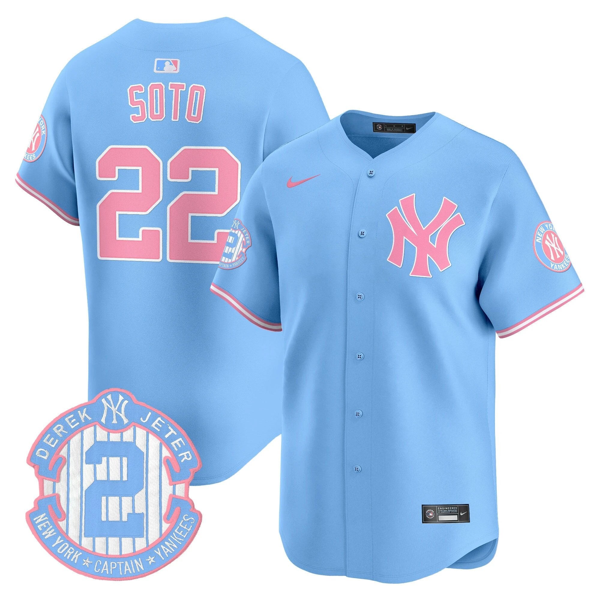 Unisex NYY Bubblegum Pink Vapor Premier Limited Jersey - All Stitched by New York Yankees