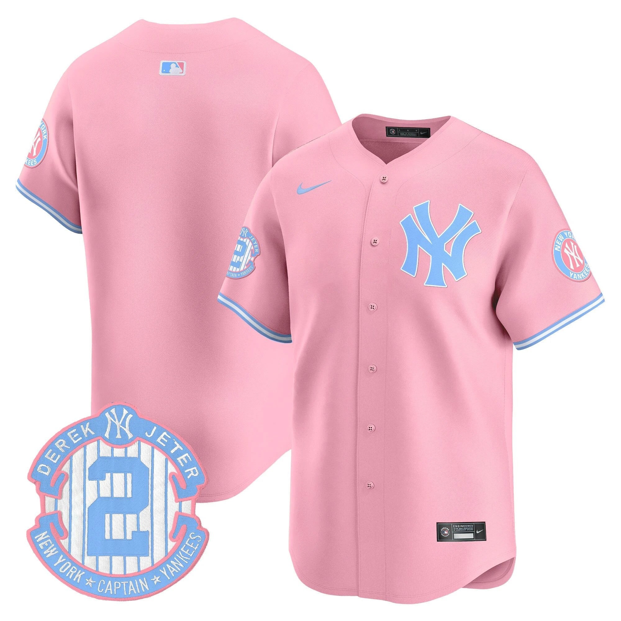 Unisex NYY Bubblegum Pink Vapor Premier Limited Jersey - All Stitched by New York Yankees