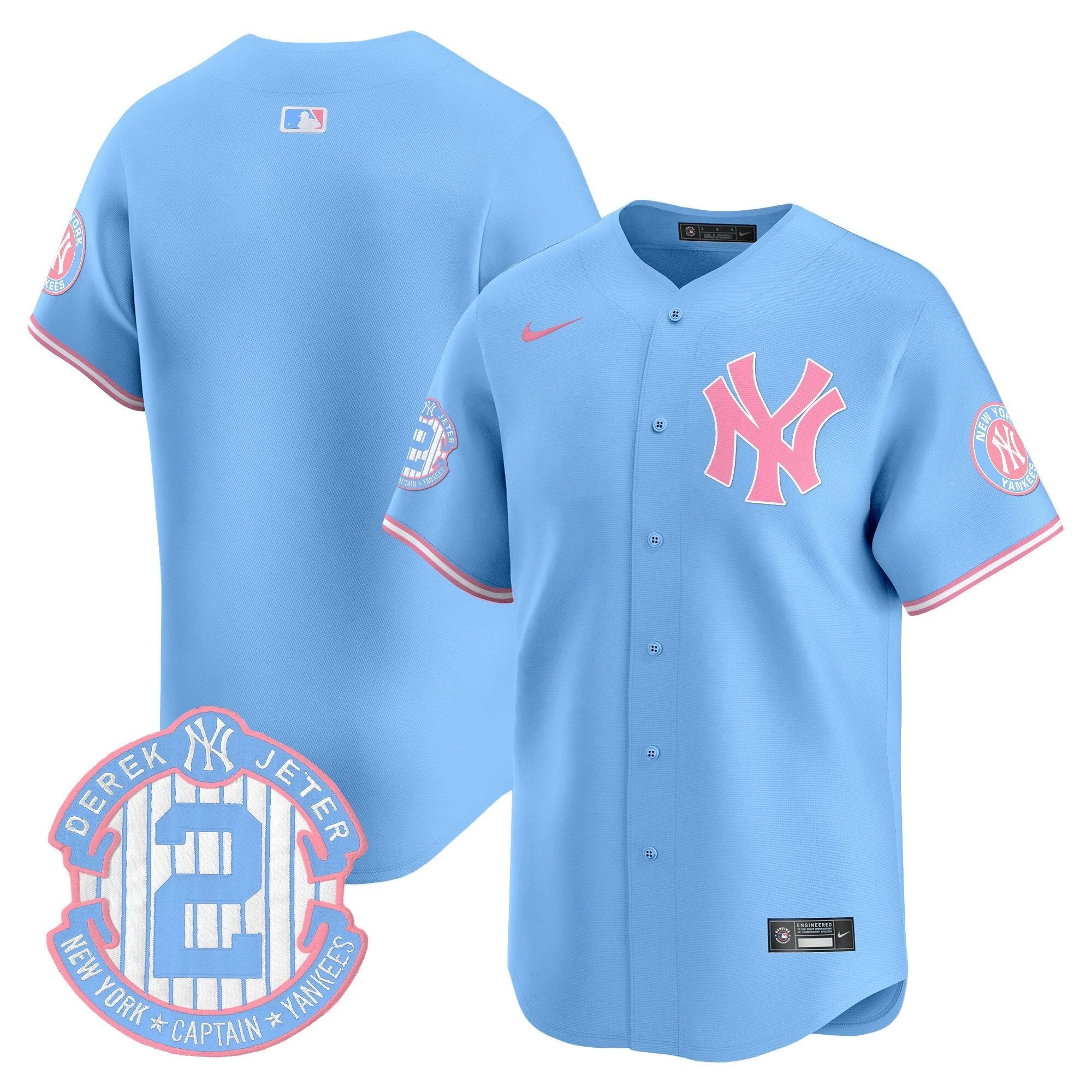 Unisex NYY Bubblegum Pink Vapor Premier Limited Jersey - All Stitched by New York Yankees
