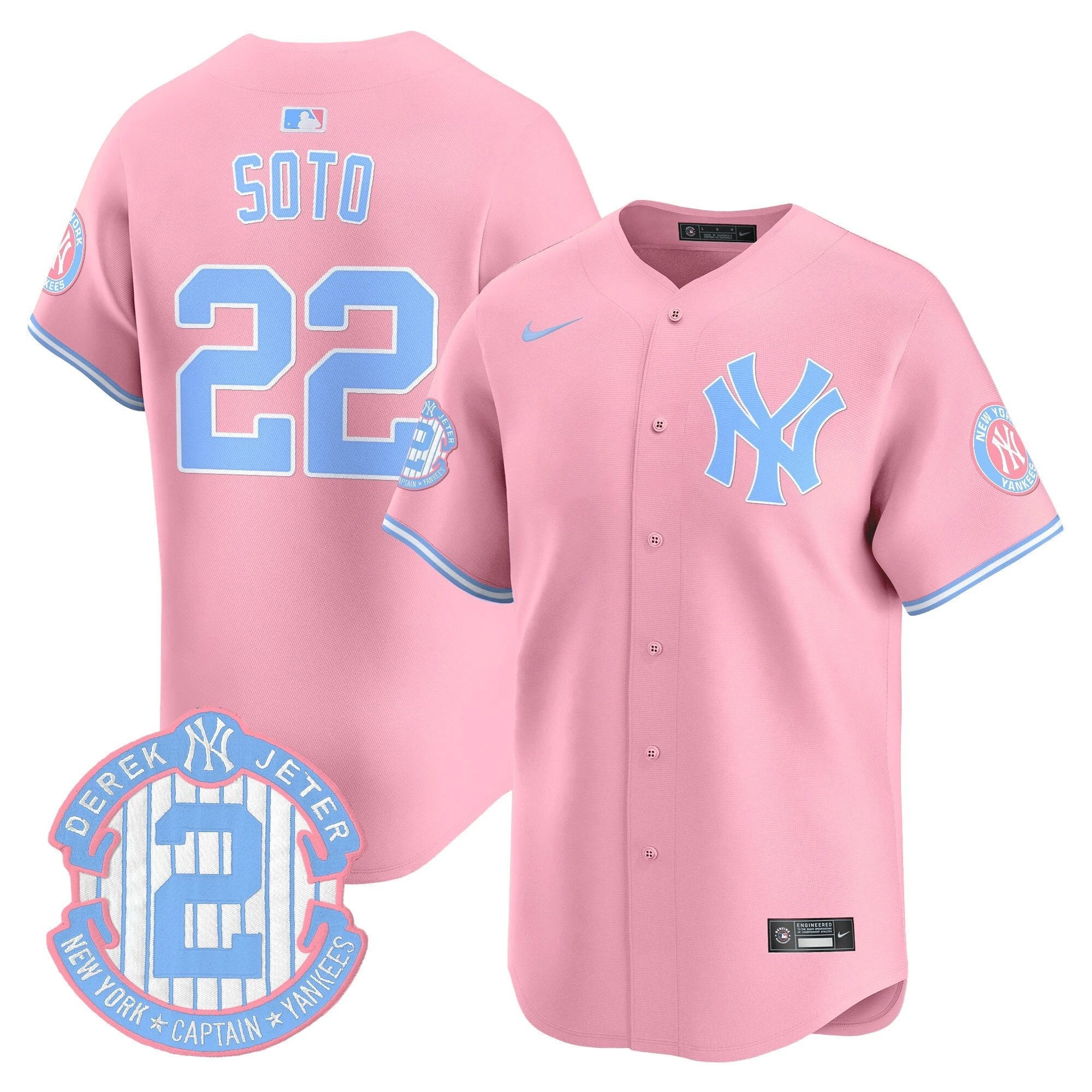 Unisex NYY Bubblegum Pink Vapor Premier Limited Jersey - All Stitched by New York Yankees