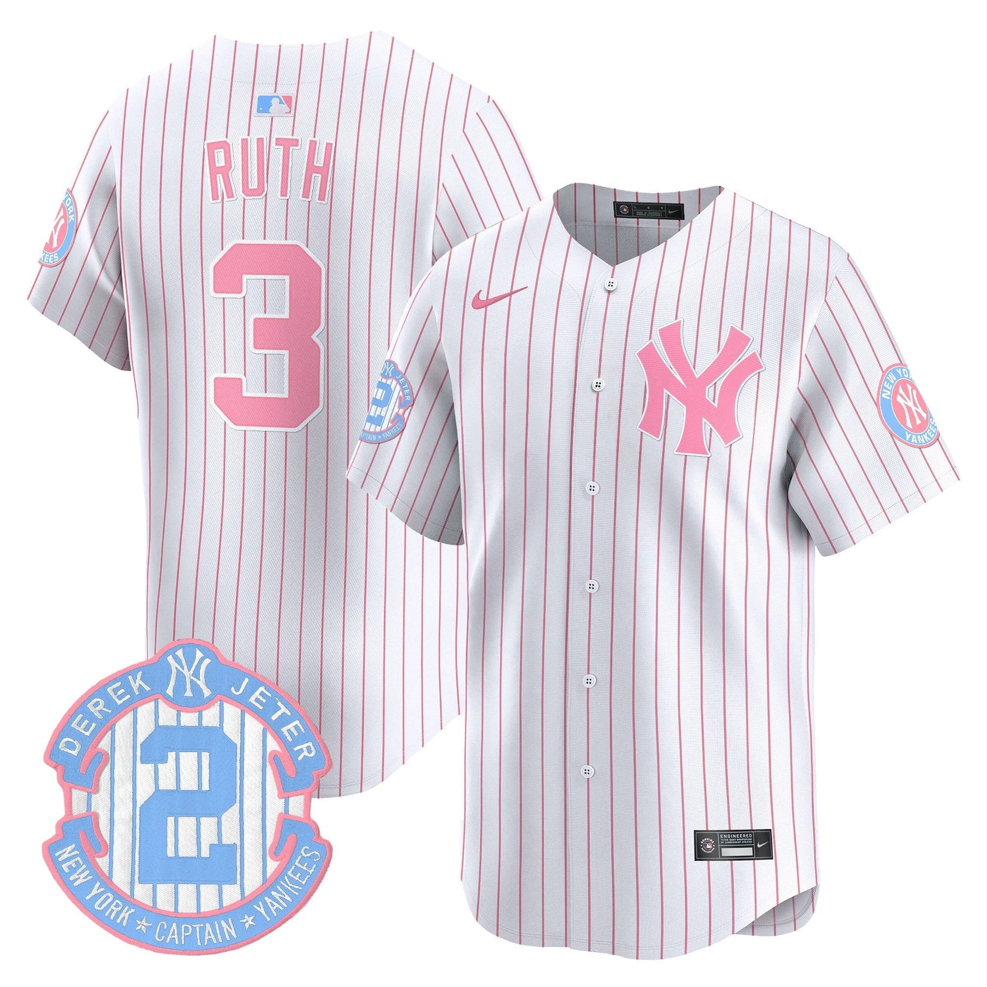 Unisex NYY Bubblegum Pink Vapor Premier Limited Jersey - All Stitched by New York Yankees