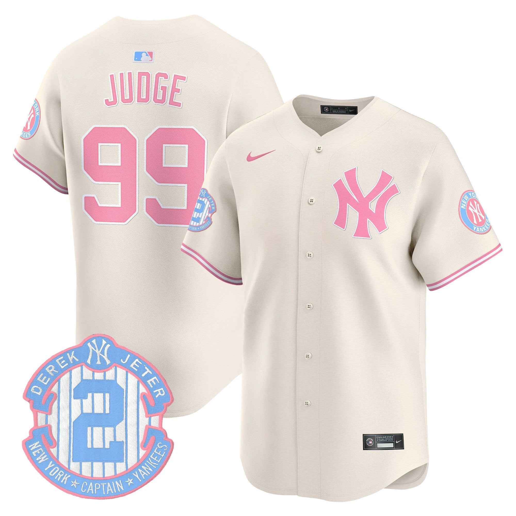 Unisex NYY Bubblegum Pink Vapor Premier Limited Jersey - All Stitched by New York Yankees