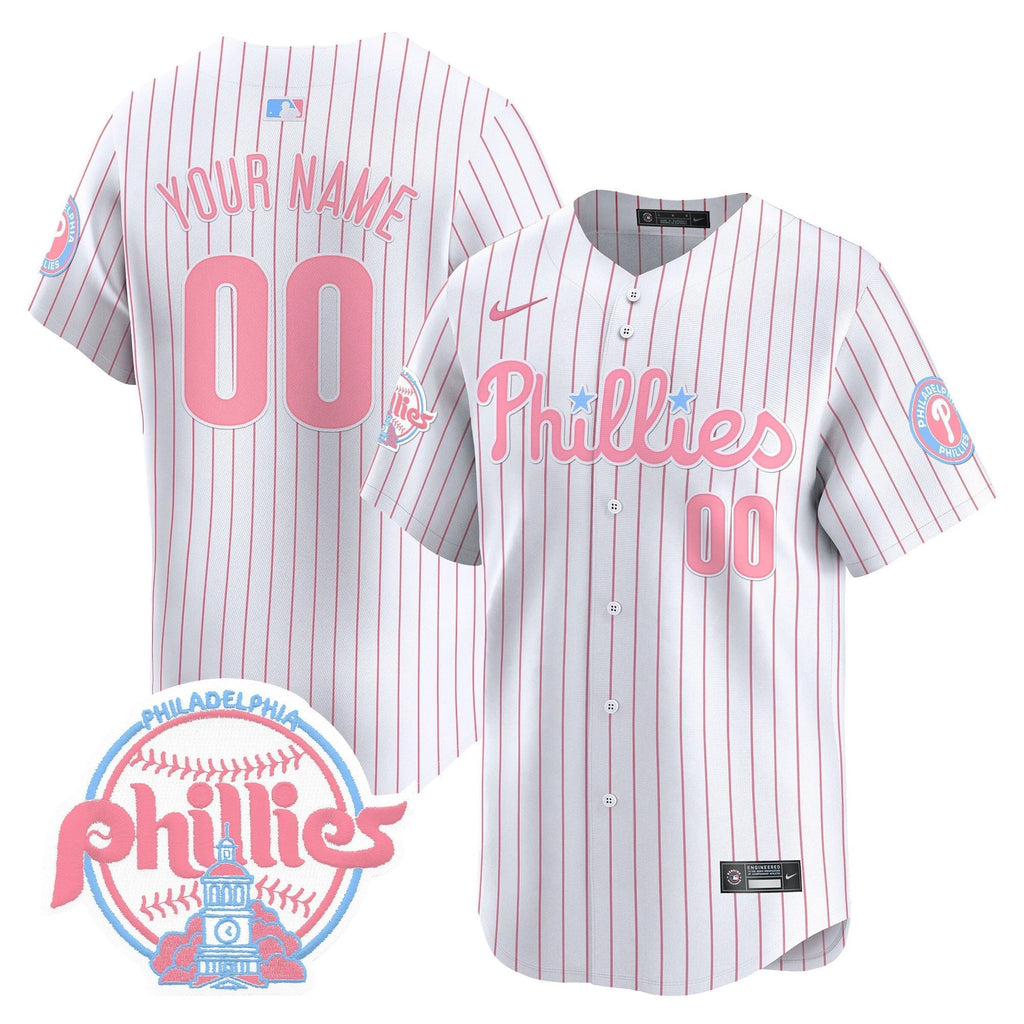 Phillies Bubblegum Pink Vapor Premier Limited Custom Jersey V2 - All Stitched by Philadelphia Phillies