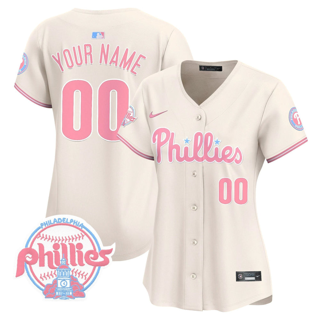 Phillies Bubblegum Pink Vapor Premier Limited Custom Jersey V2 - All Stitched by Philadelphia Phillies