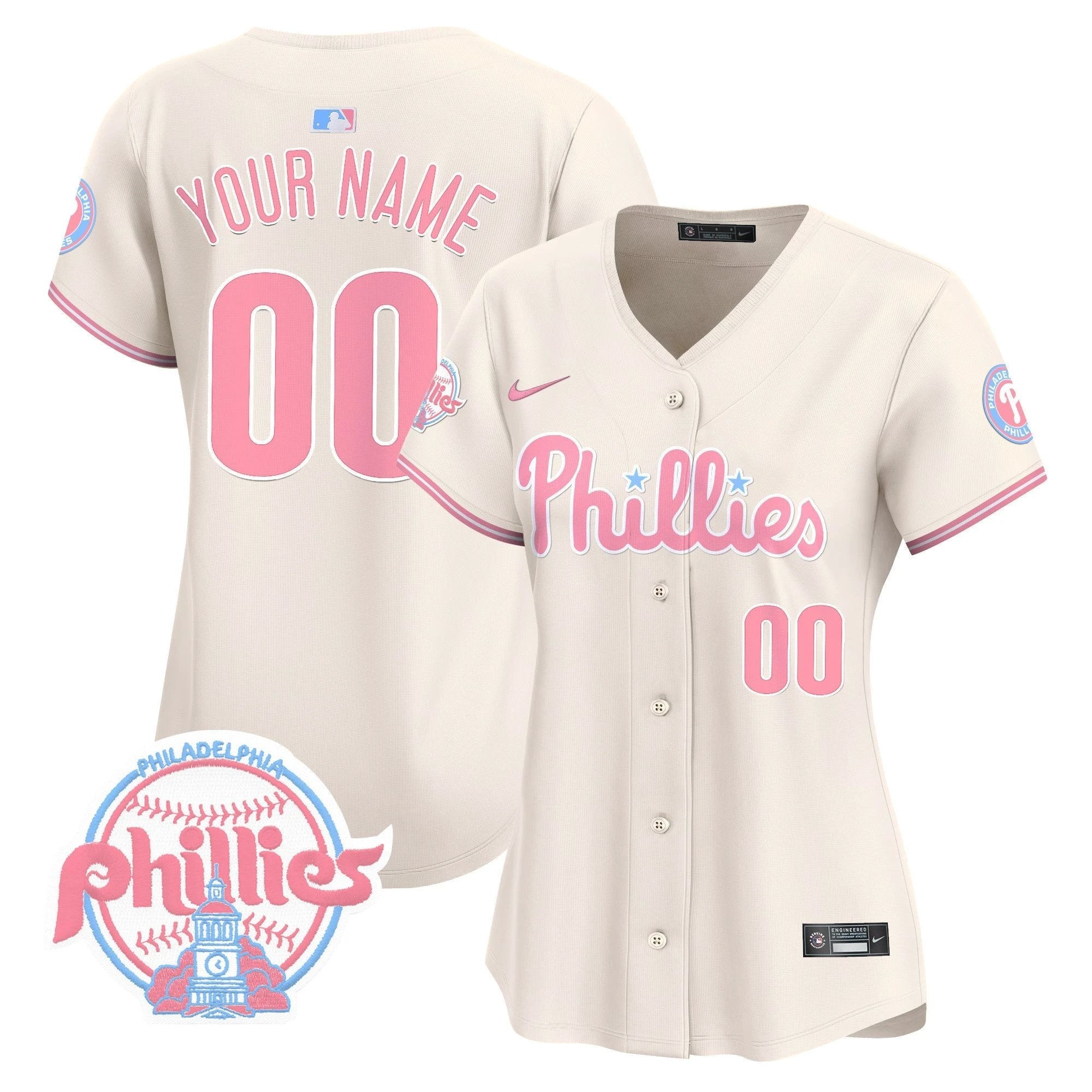 Phillies Bubblegum Pink Vapor Premier Limited Custom Jersey V2 - All Stitched by Philadelphia Phillies