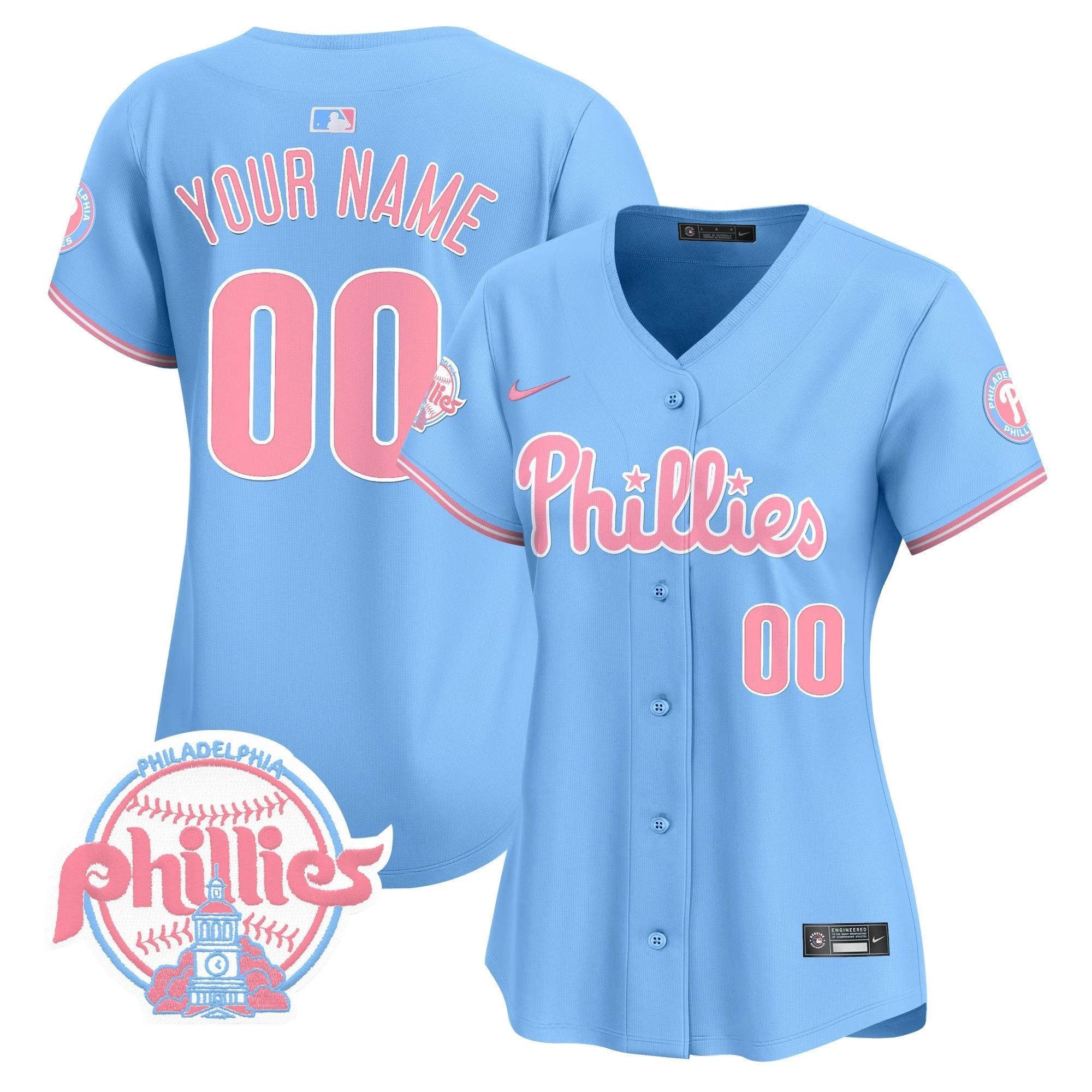 Phillies Bubblegum Pink Vapor Premier Limited Custom Jersey V2 - All Stitched by Philadelphia Phillies