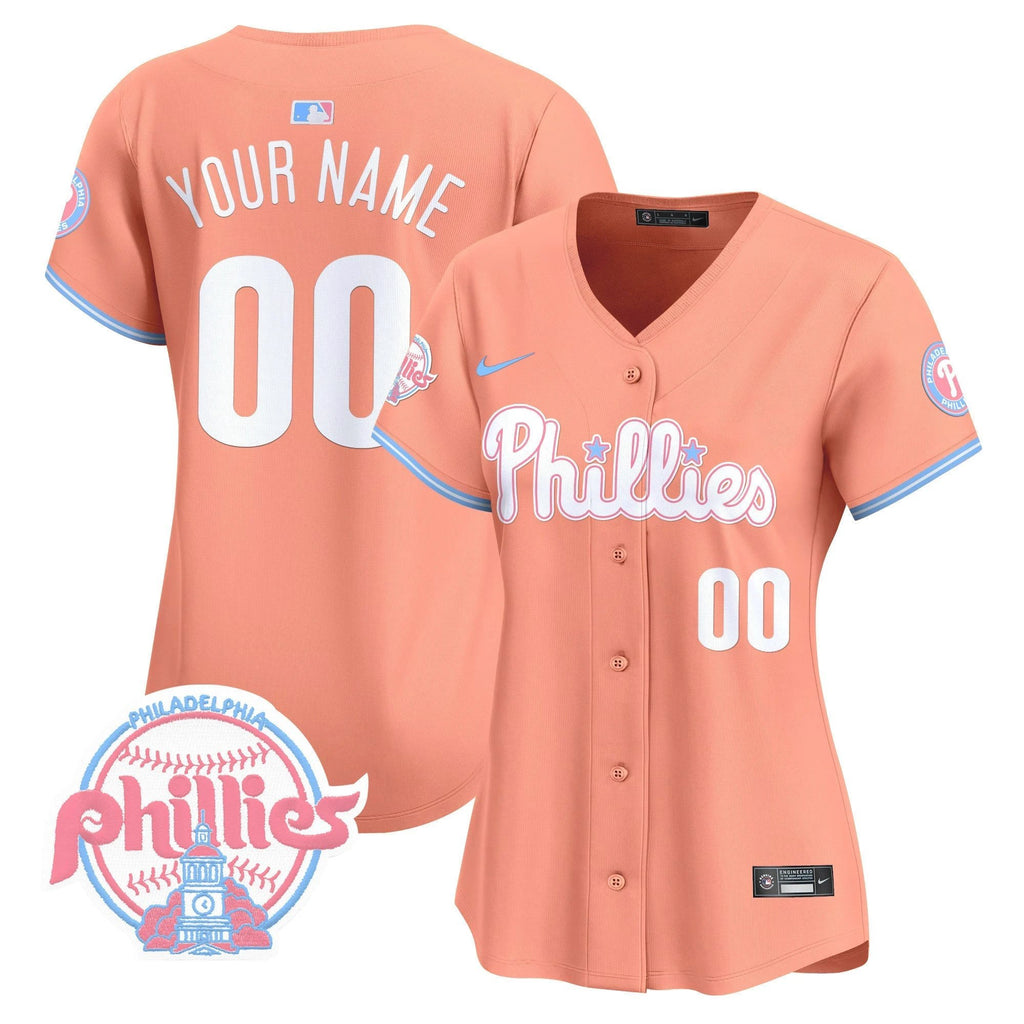 Phillies Bubblegum Pink Vapor Premier Limited Custom Jersey V2 - All Stitched by Philadelphia Phillies