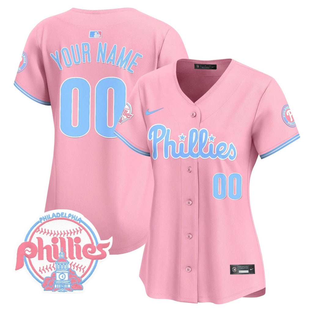 Phillies Bubblegum Pink Vapor Premier Limited Custom Jersey V2 - All Stitched by Philadelphia Phillies