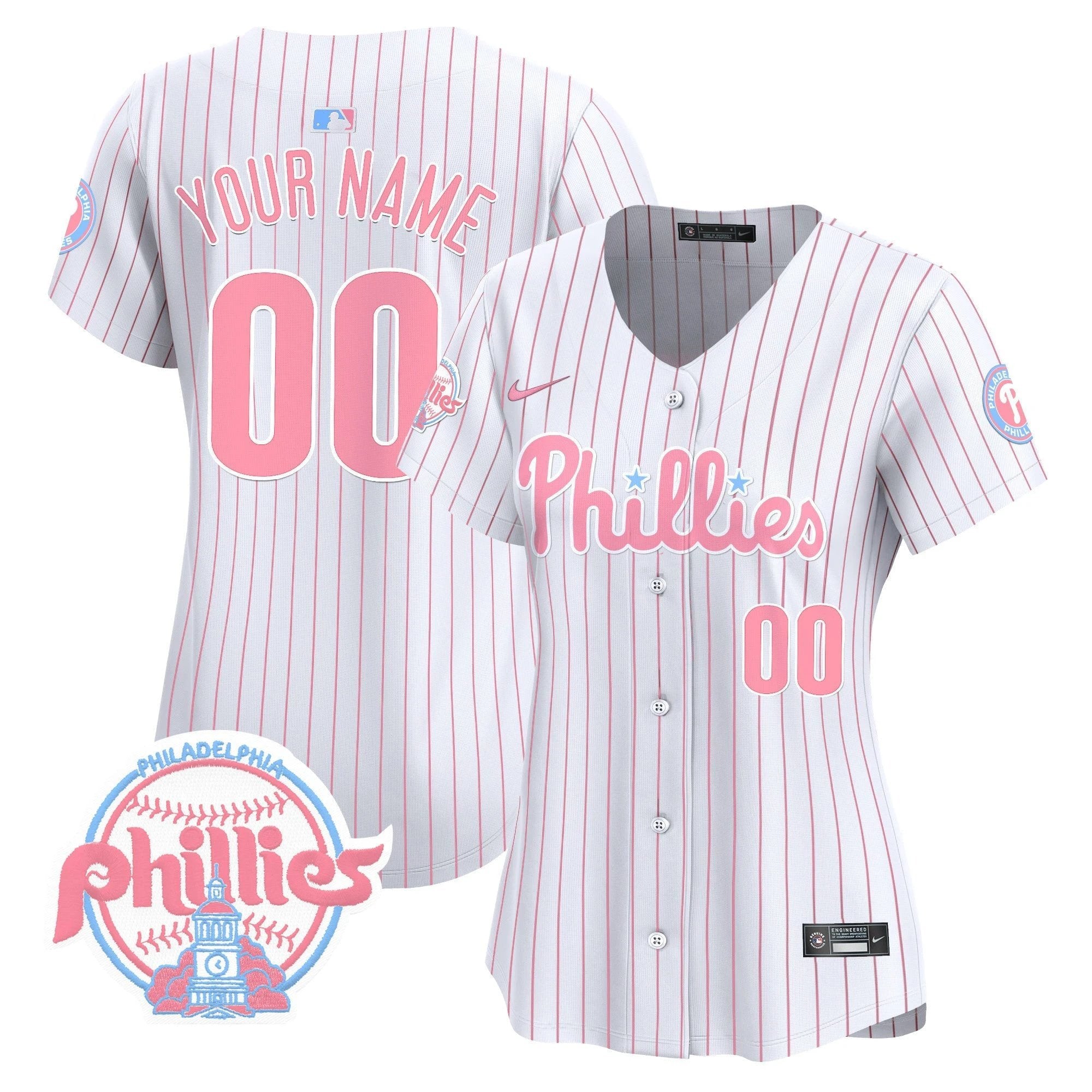 Phillies Bubblegum Pink Vapor Premier Limited Custom Jersey V2 - All Stitched by Philadelphia Phillies