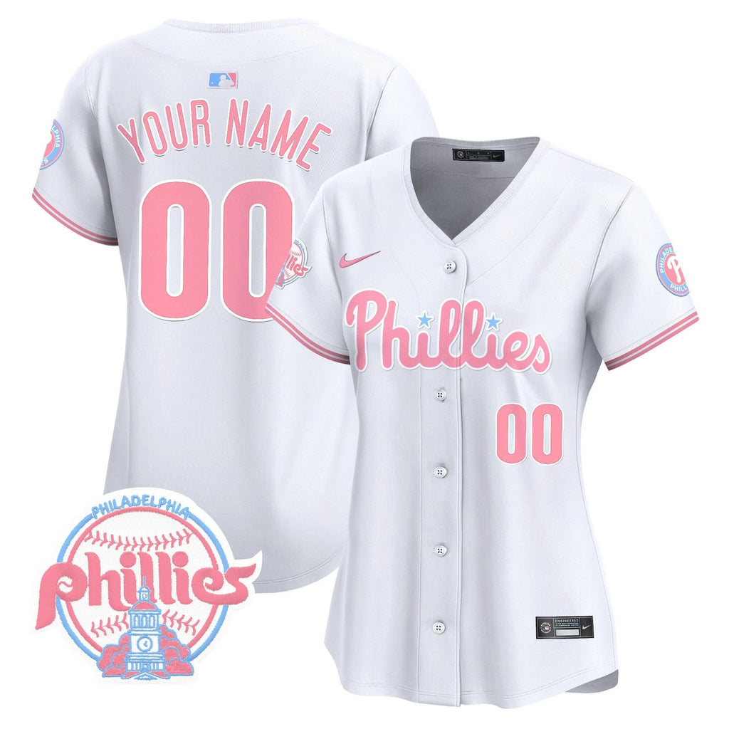 Phillies Bubblegum Pink Vapor Premier Limited Custom Jersey V2 - All Stitched by Philadelphia Phillies