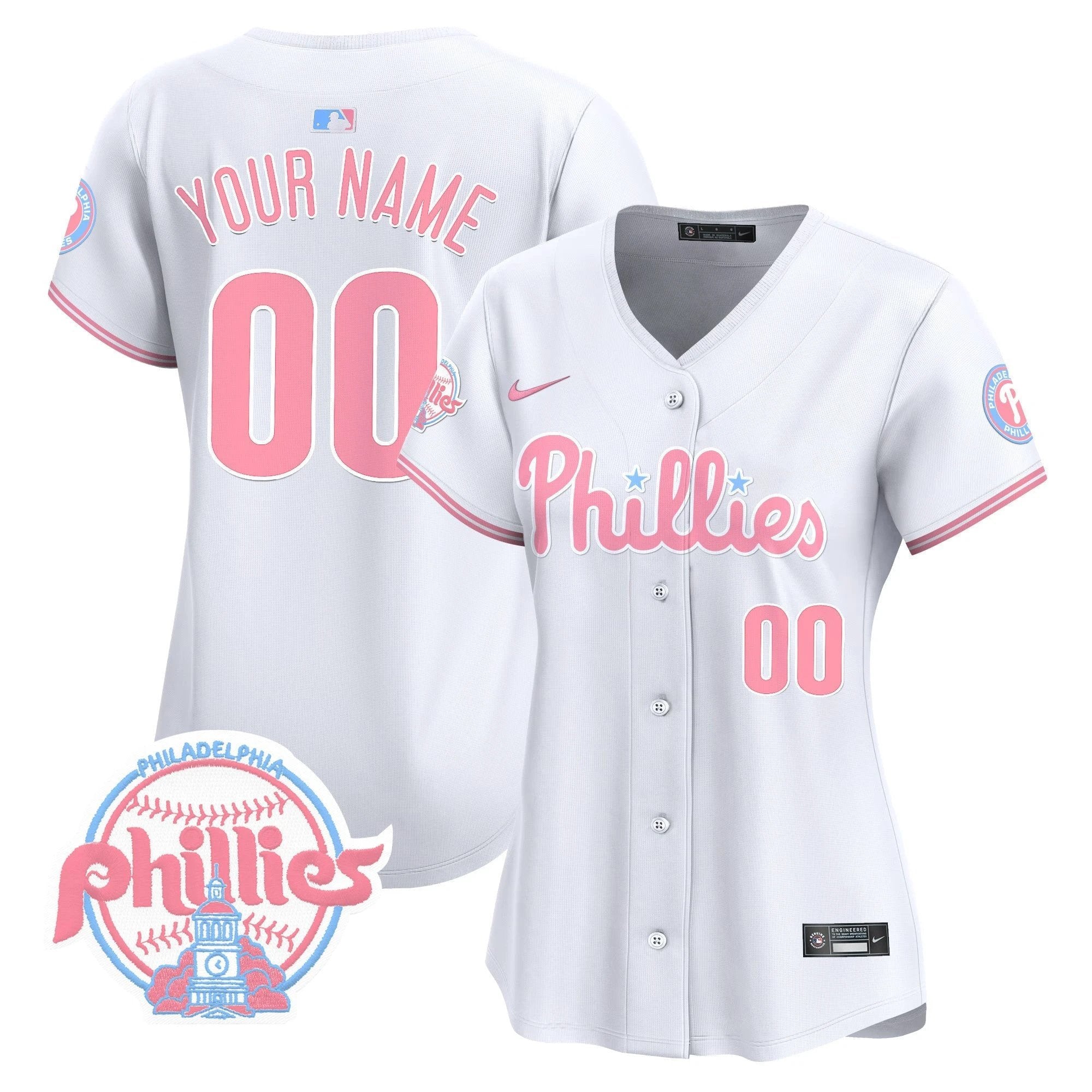 Phillies Bubblegum Pink Vapor Premier Limited Custom Jersey V2 - All Stitched by Philadelphia Phillies