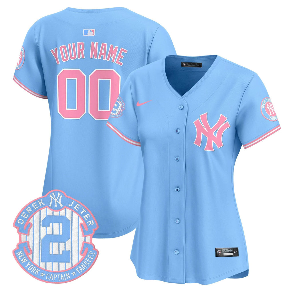 NYY Bubblegum Pink Vapor Premier Limited Custom Jersey - All Stitched by New York Yankees