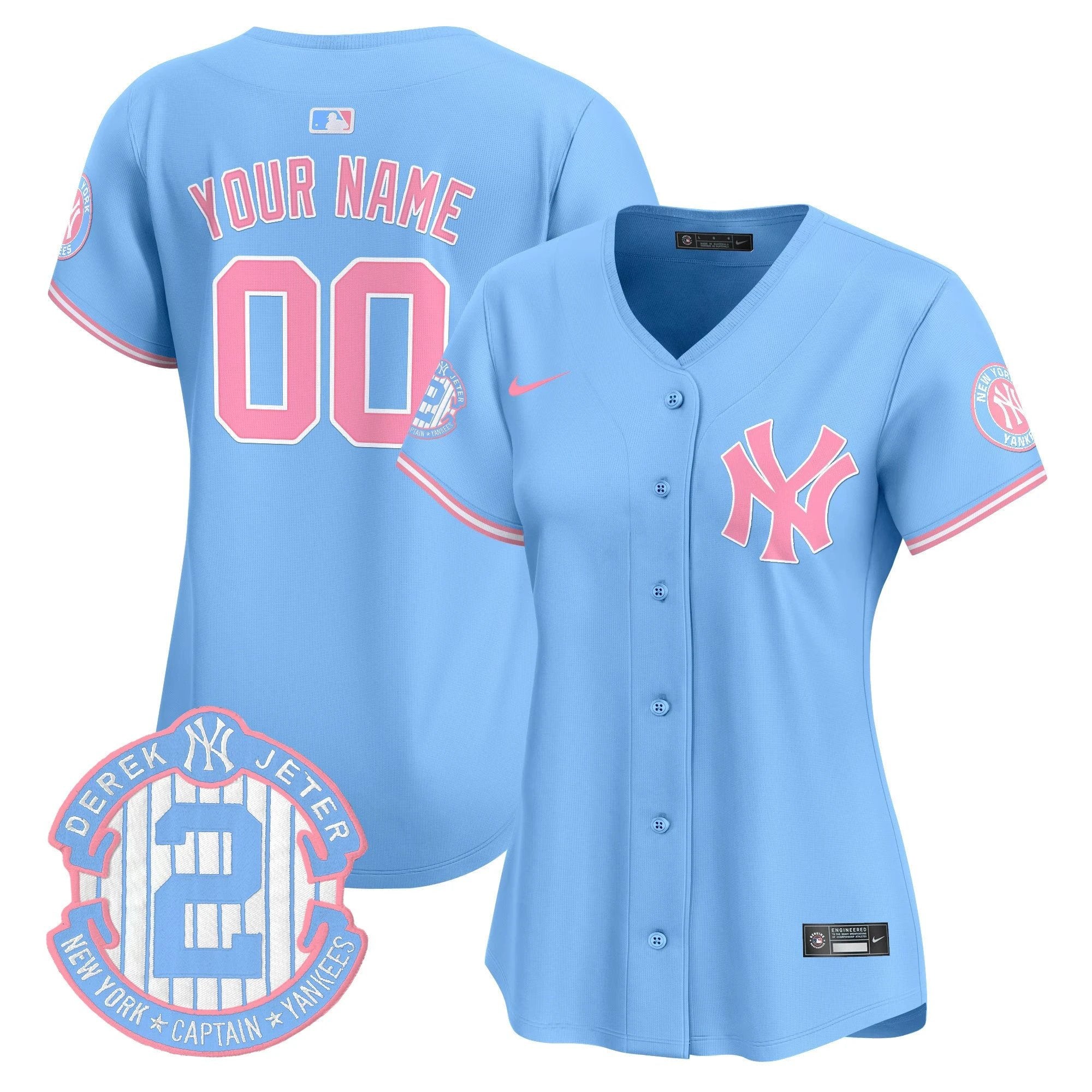 NYY Bubblegum Pink Vapor Premier Limited Custom Jersey - All Stitched by New York Yankees