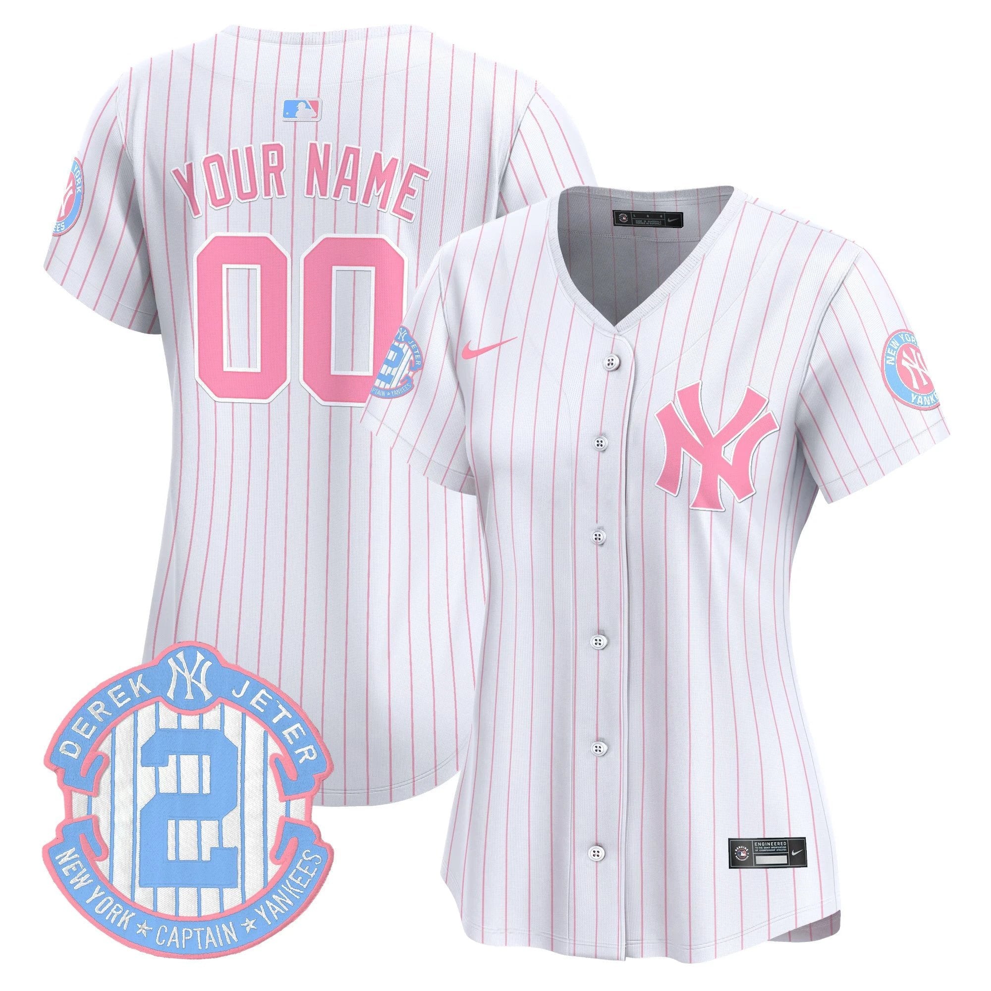 NYY Bubblegum Pink Vapor Premier Limited Custom Jersey - All Stitched by New York Yankees