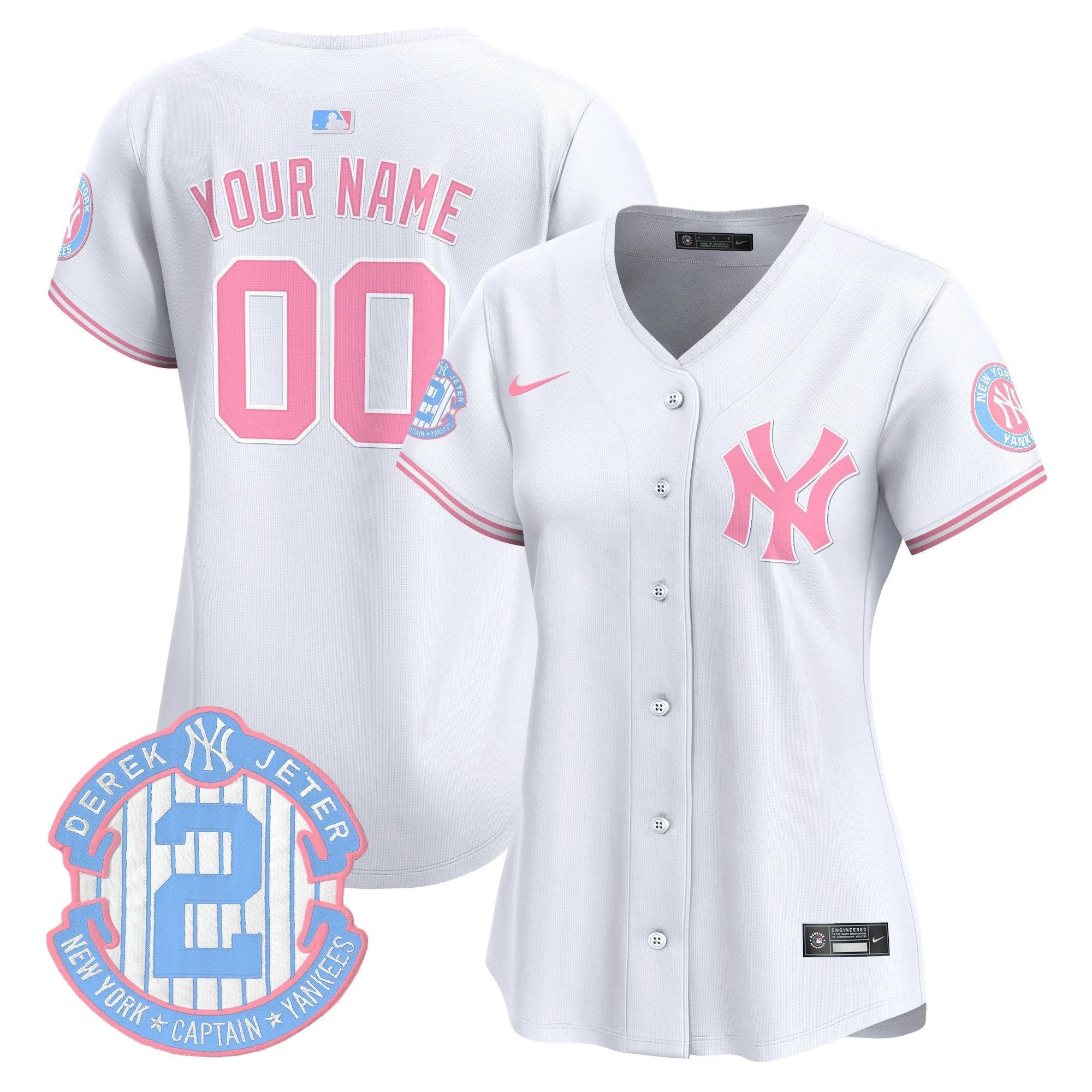 NYY Bubblegum Pink Vapor Premier Limited Custom Jersey - All Stitched by New York Yankees