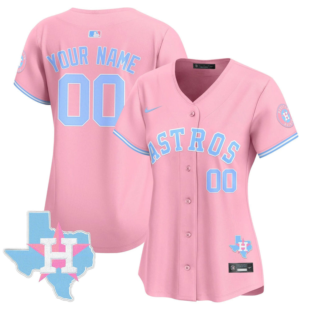 Astros Bubblegum Pink Vapor Premier Limited Custom Jersey - All Stitched by Houston Astros