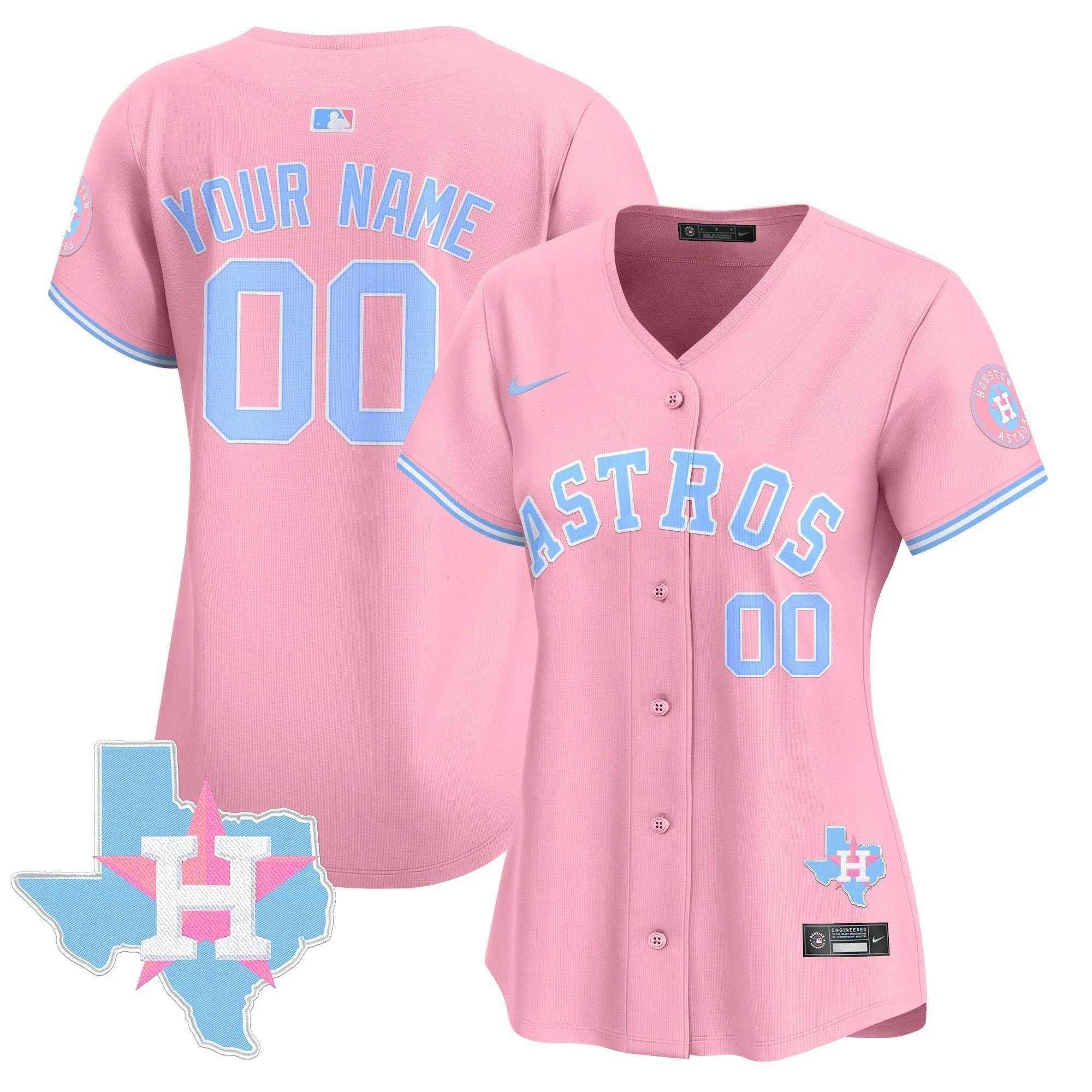 Astros Bubblegum Pink Vapor Premier Limited Custom Jersey - All Stitched by Houston Astros