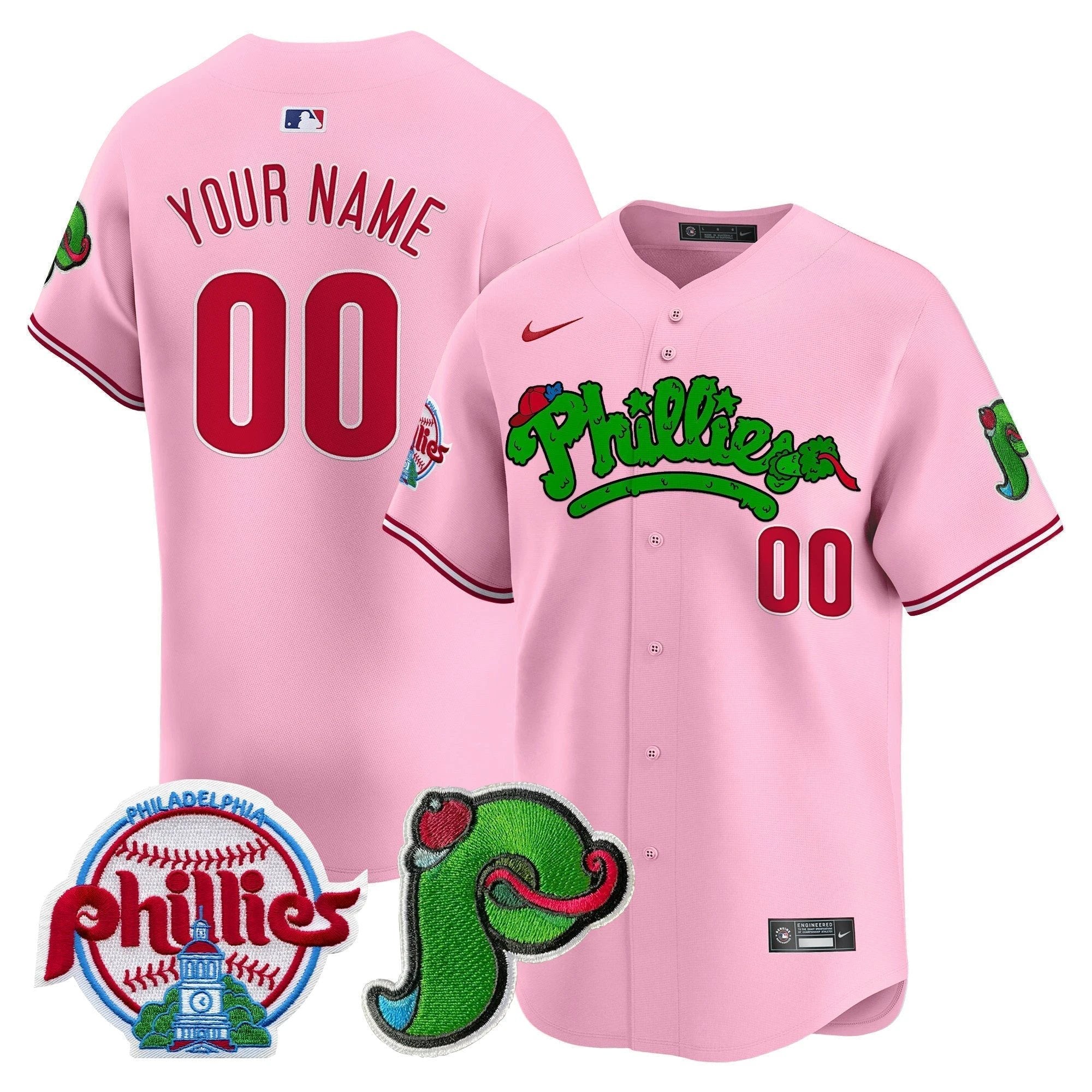 Phillies Phanatic Patch Vapor Premier Limited Custom Jersey V3 - All Stitched by Philadelphia Phillies