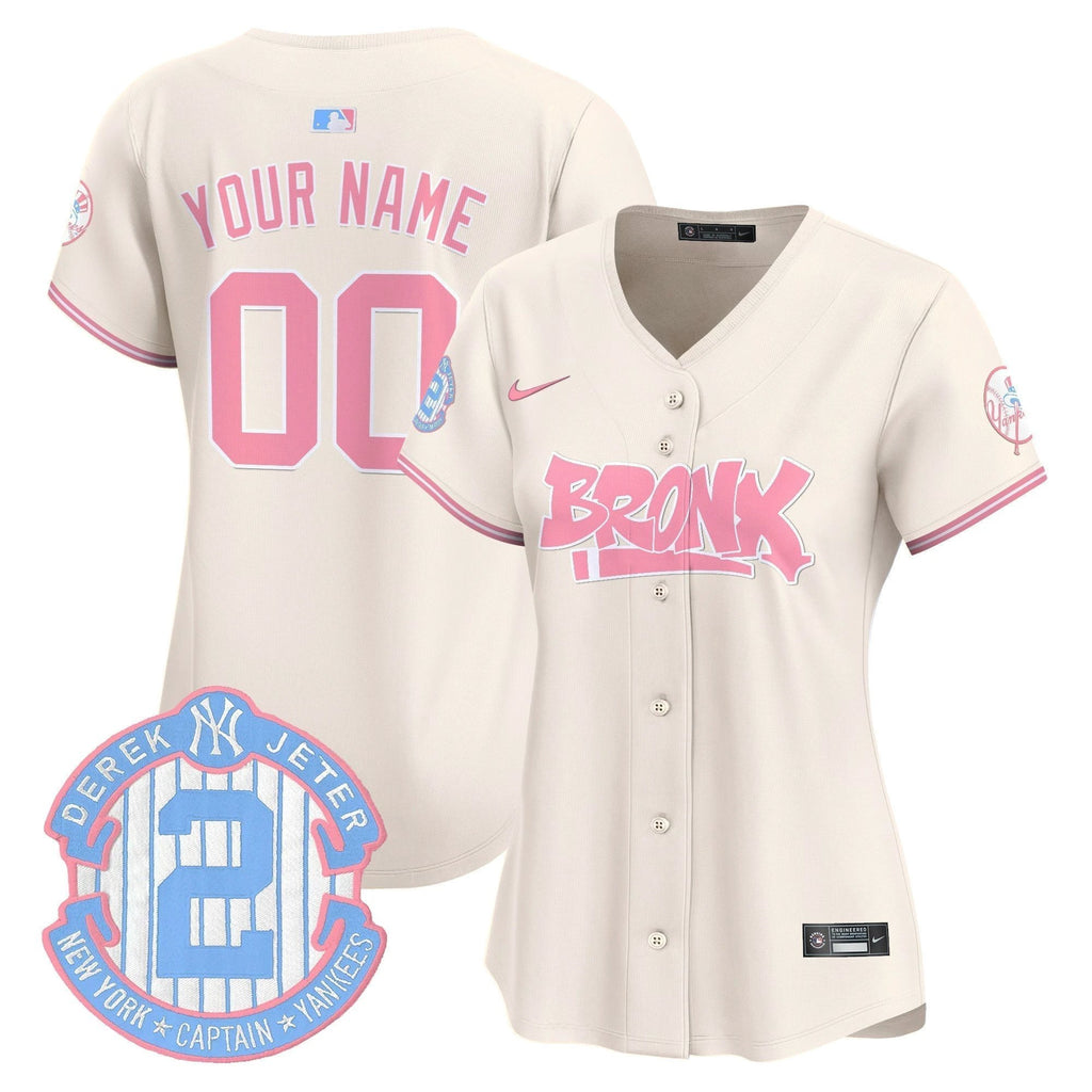 Yankees The Bronx Graffiti Bubblegum Pink Vapor Premier Limited Custom Jersey - All Stitched by New York Yankees