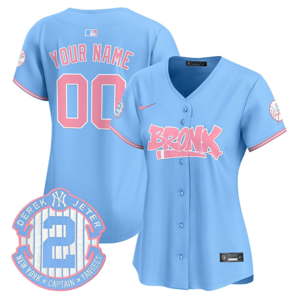 Yankees The Bronx Graffiti Bubblegum Pink Vapor Premier Limited Custom Jersey - All Stitched by New York Yankees