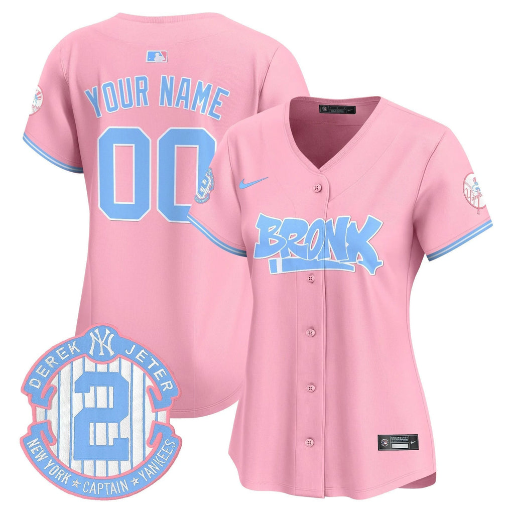 Yankees The Bronx Graffiti Bubblegum Pink Vapor Premier Limited Custom Jersey - All Stitched by New York Yankees