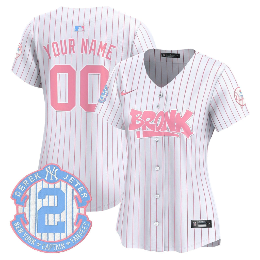 Yankees The Bronx Graffiti Bubblegum Pink Vapor Premier Limited Custom Jersey - All Stitched by New York Yankees