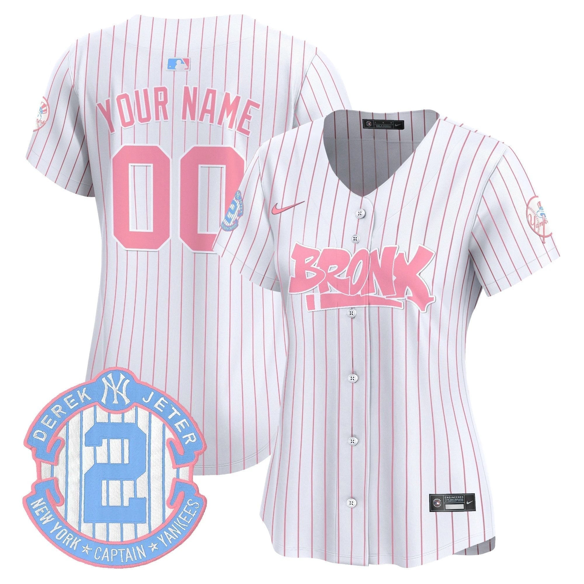 Yankees The Bronx Graffiti Bubblegum Pink Vapor Premier Limited Custom Jersey - All Stitched by New York Yankees