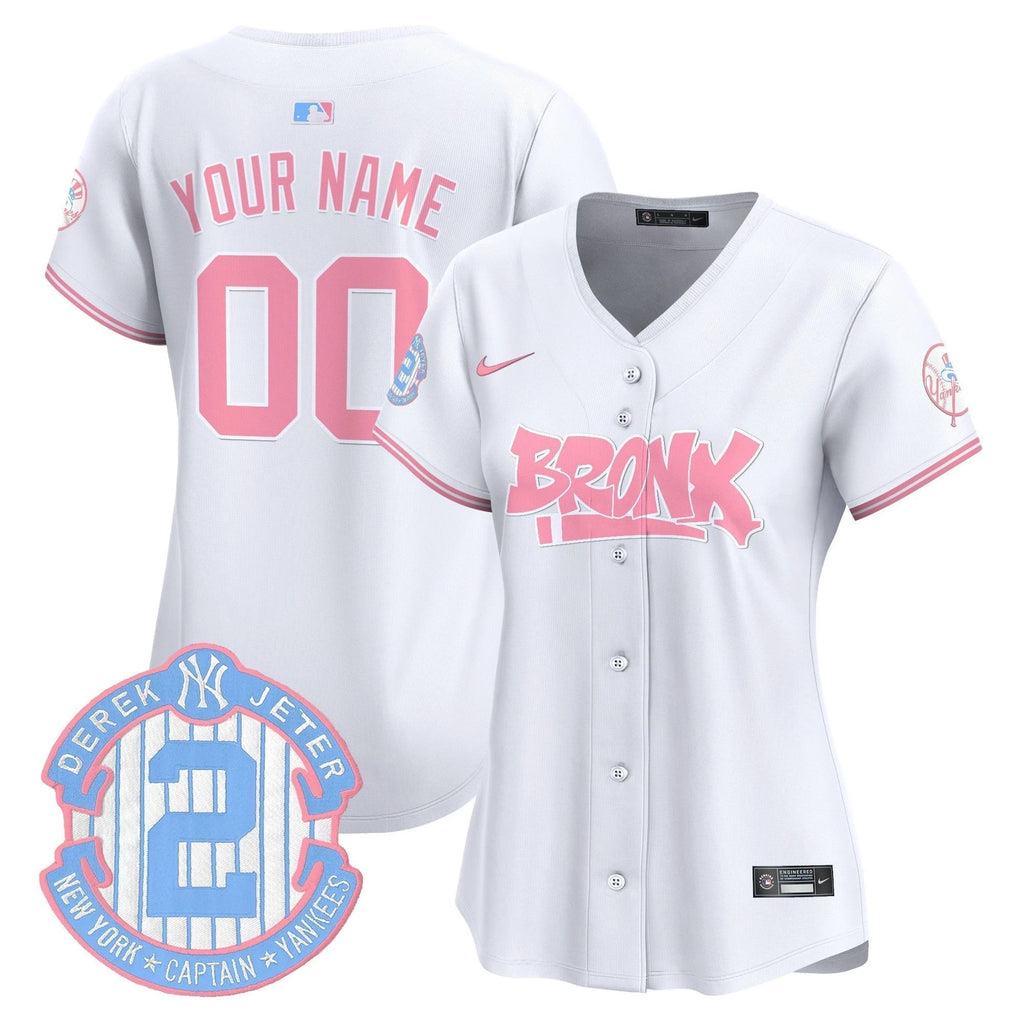 Yankees The Bronx Graffiti Bubblegum Pink Vapor Premier Limited Custom Jersey - All Stitched by New York Yankees