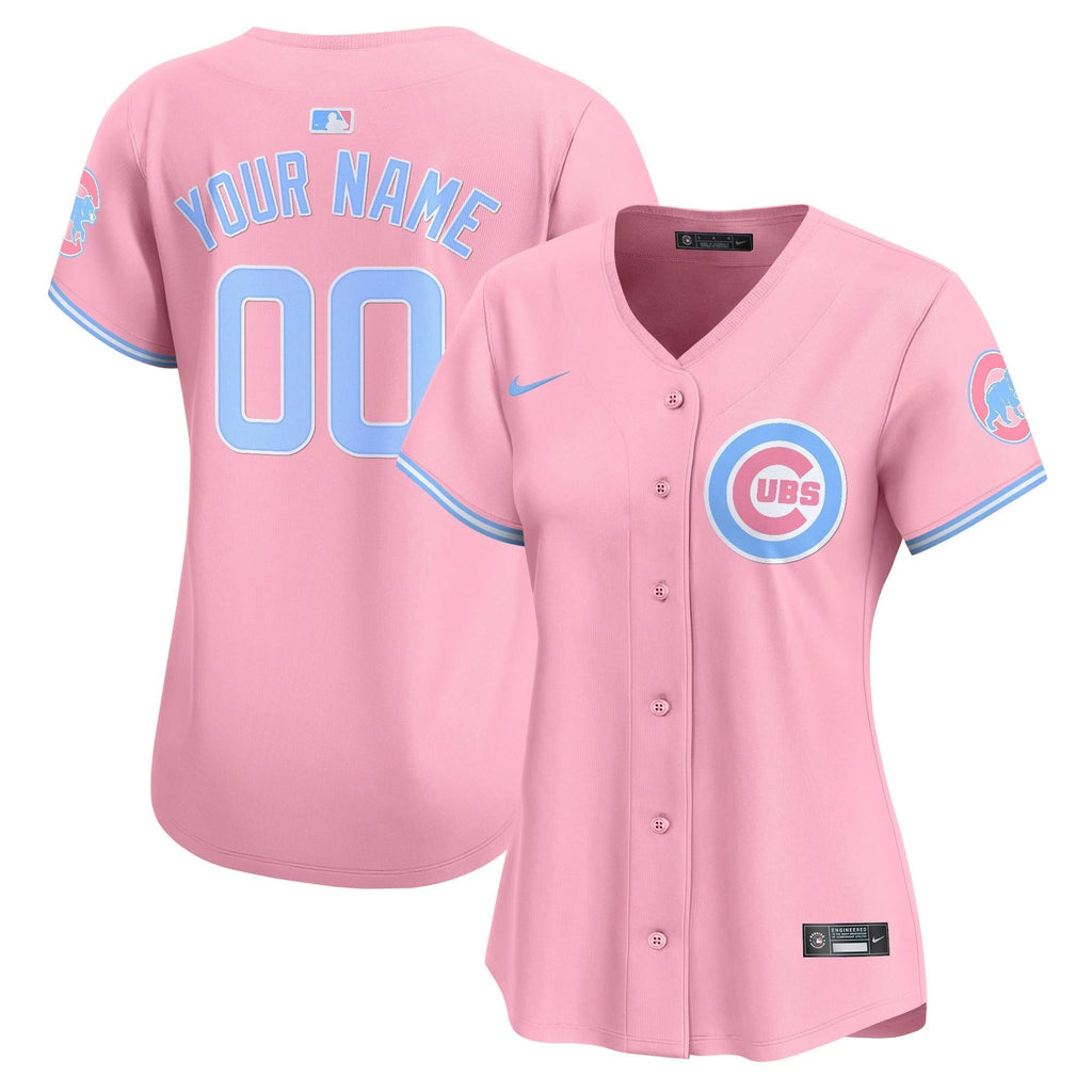 Chicago Cubs Bubblegum Pink Vapor Premier Limited Custom Jersey - All Stitched by Chicago Cubs
