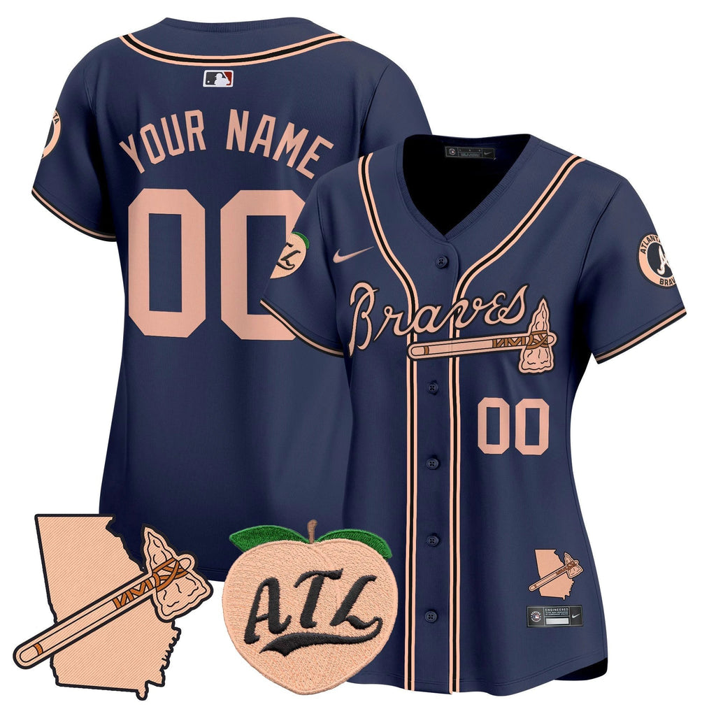 Atlanta Braves Peach Vapor Premier Limited Custom Jersey - All Stitched by Atlanta Braves