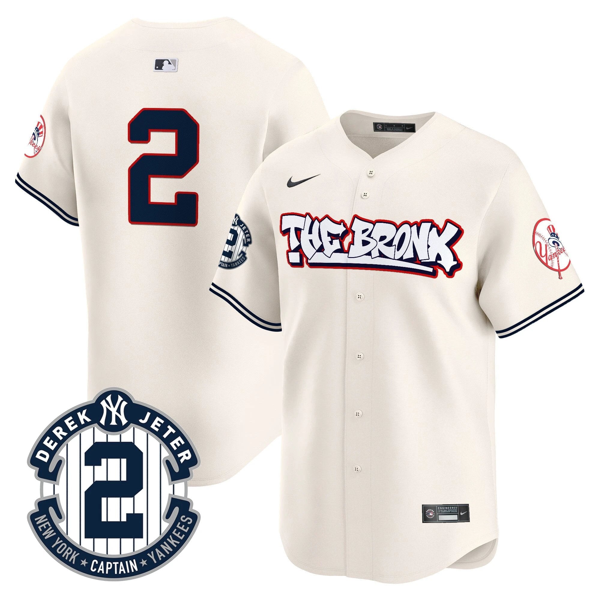 NYY The Bronx Graffiti Vapor Premier Limited Jersey V8 - All Stitched by New York Yankees