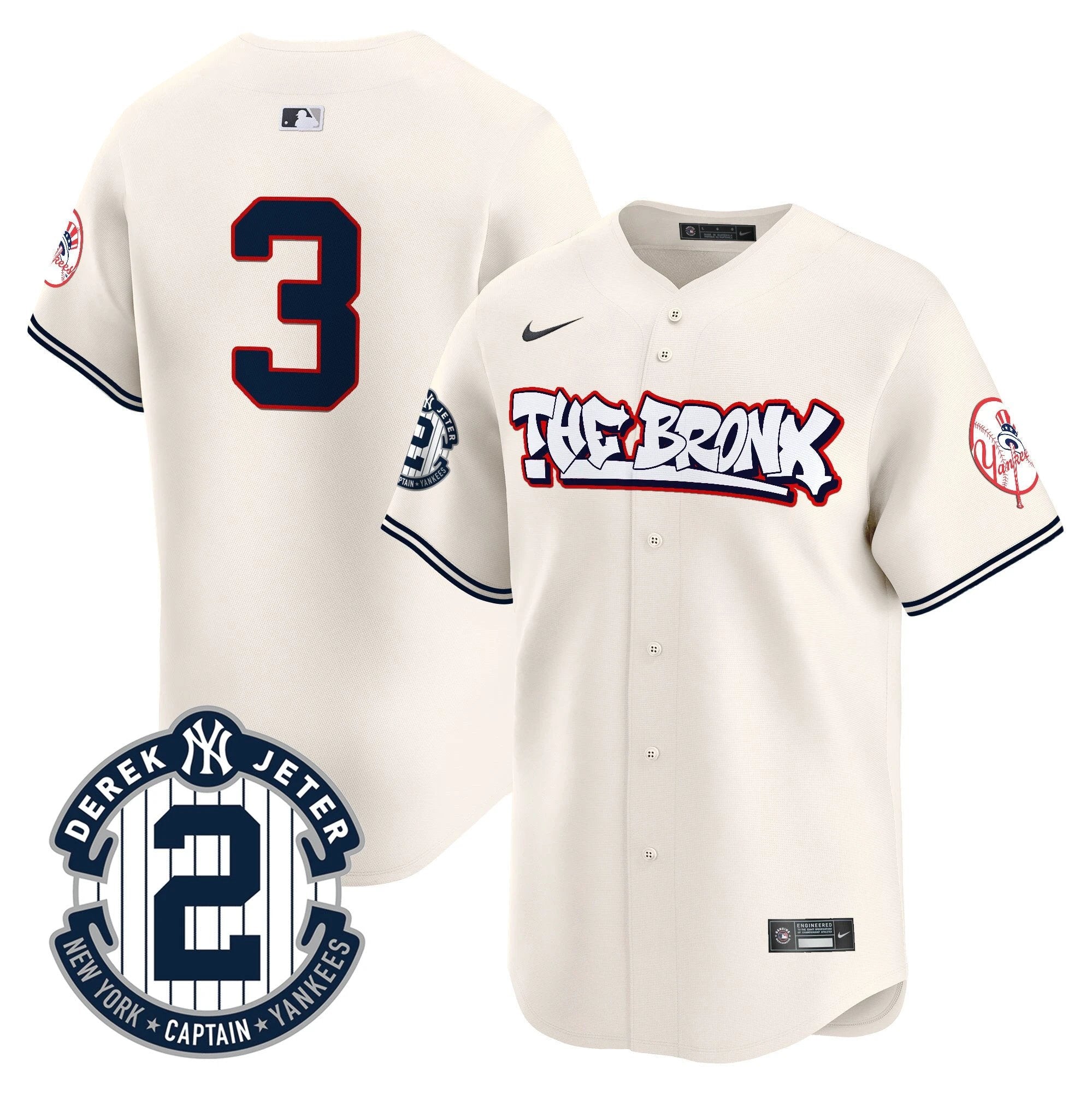 NYY The Bronx Graffiti Vapor Premier Limited Jersey V8 - All Stitched by New York Yankees