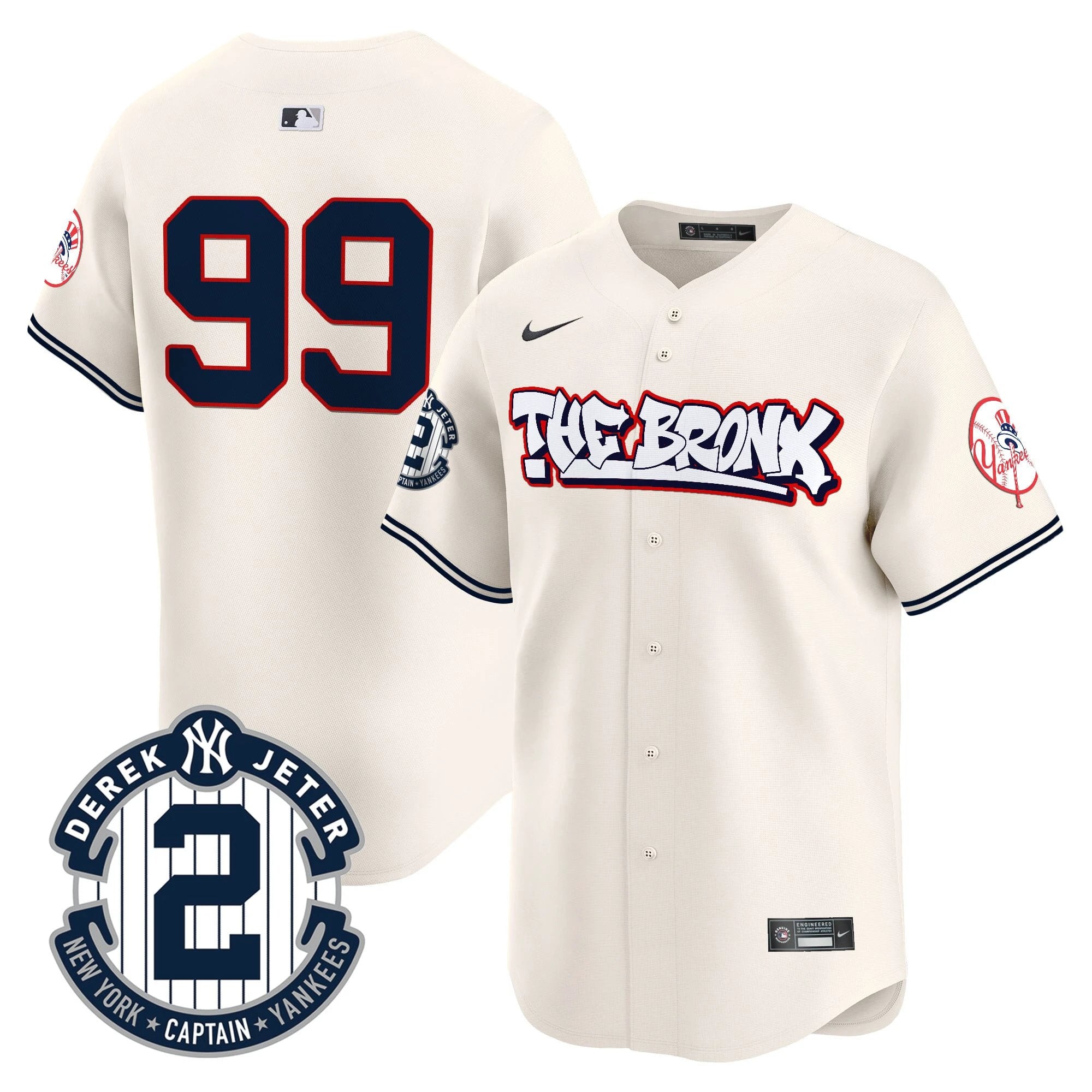 NYY The Bronx Graffiti Vapor Premier Limited Jersey V8 - All Stitched by New York Yankees