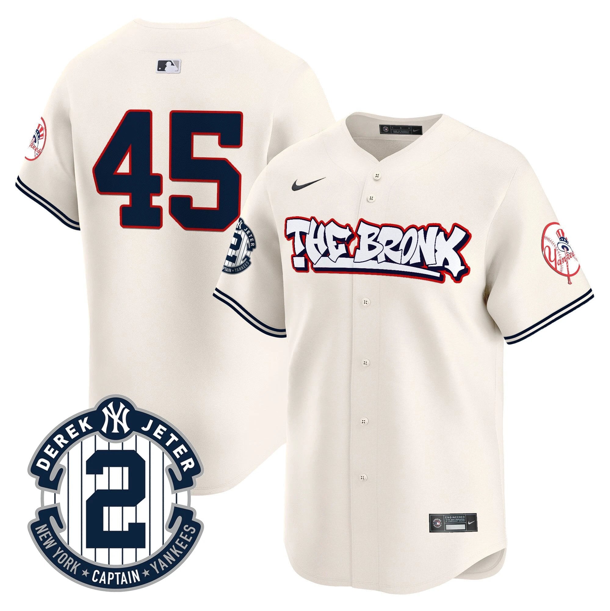 NYY The Bronx Graffiti Vapor Premier Limited Jersey V8 - All Stitched by New York Yankees